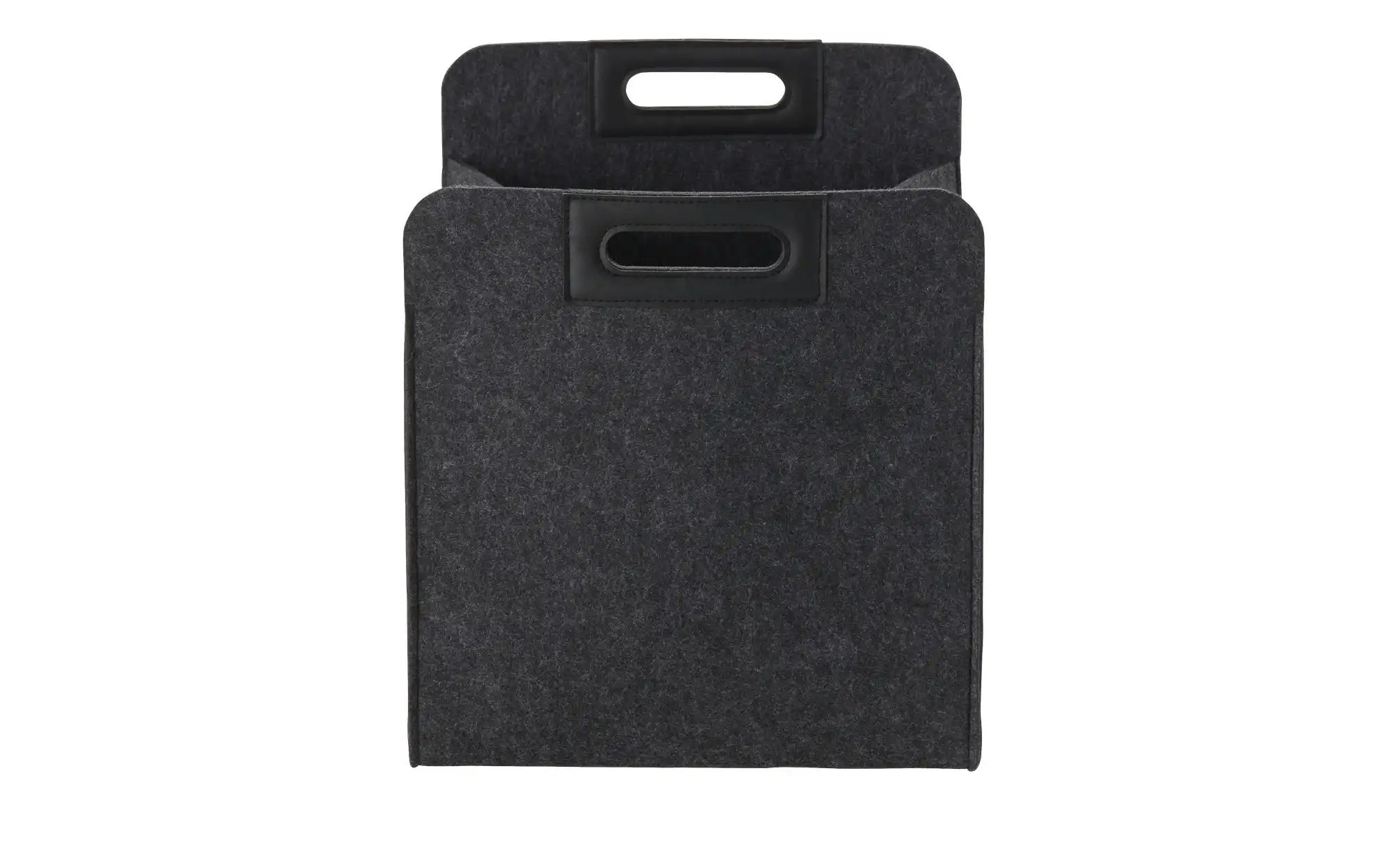 HOME STORY Aufbewahrungskorb   ¦ grau ¦ Filz,Kunstleder ¦ Maße (cm): B: 36 günstig online kaufen