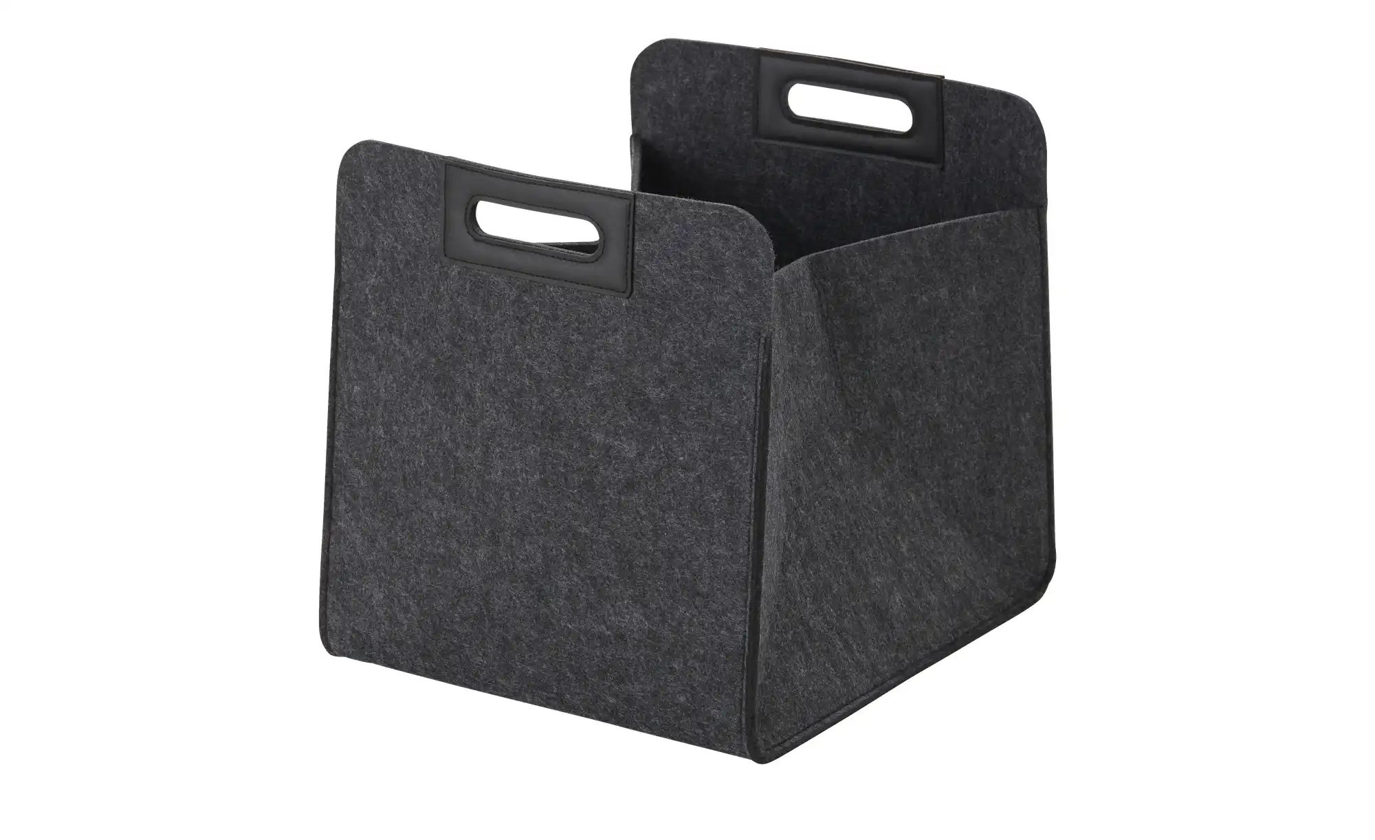 HOME STORY Aufbewahrungskorb   ¦ grau ¦ Filz,Kunstleder ¦ Maße (cm): B: 36 günstig online kaufen