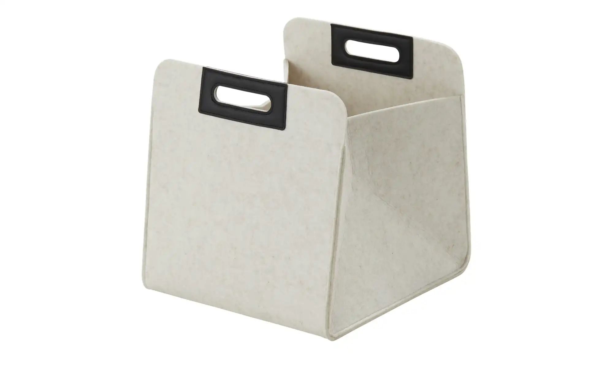 HOME STORY Aufbewahrungskorb   ¦ beige ¦ Filz,Kunstleder ¦ Maße (cm): B: 36 günstig online kaufen