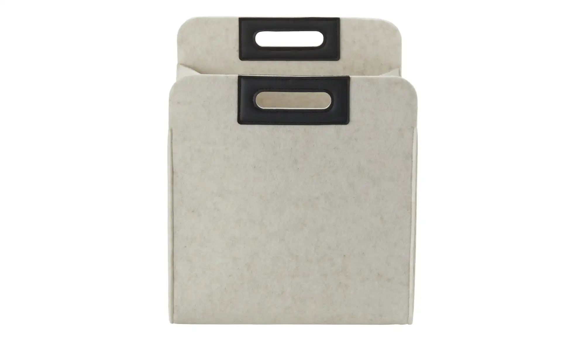 HOME STORY Aufbewahrungskorb   ¦ beige ¦ Filz,Kunstleder ¦ Maße (cm): B: 36 günstig online kaufen