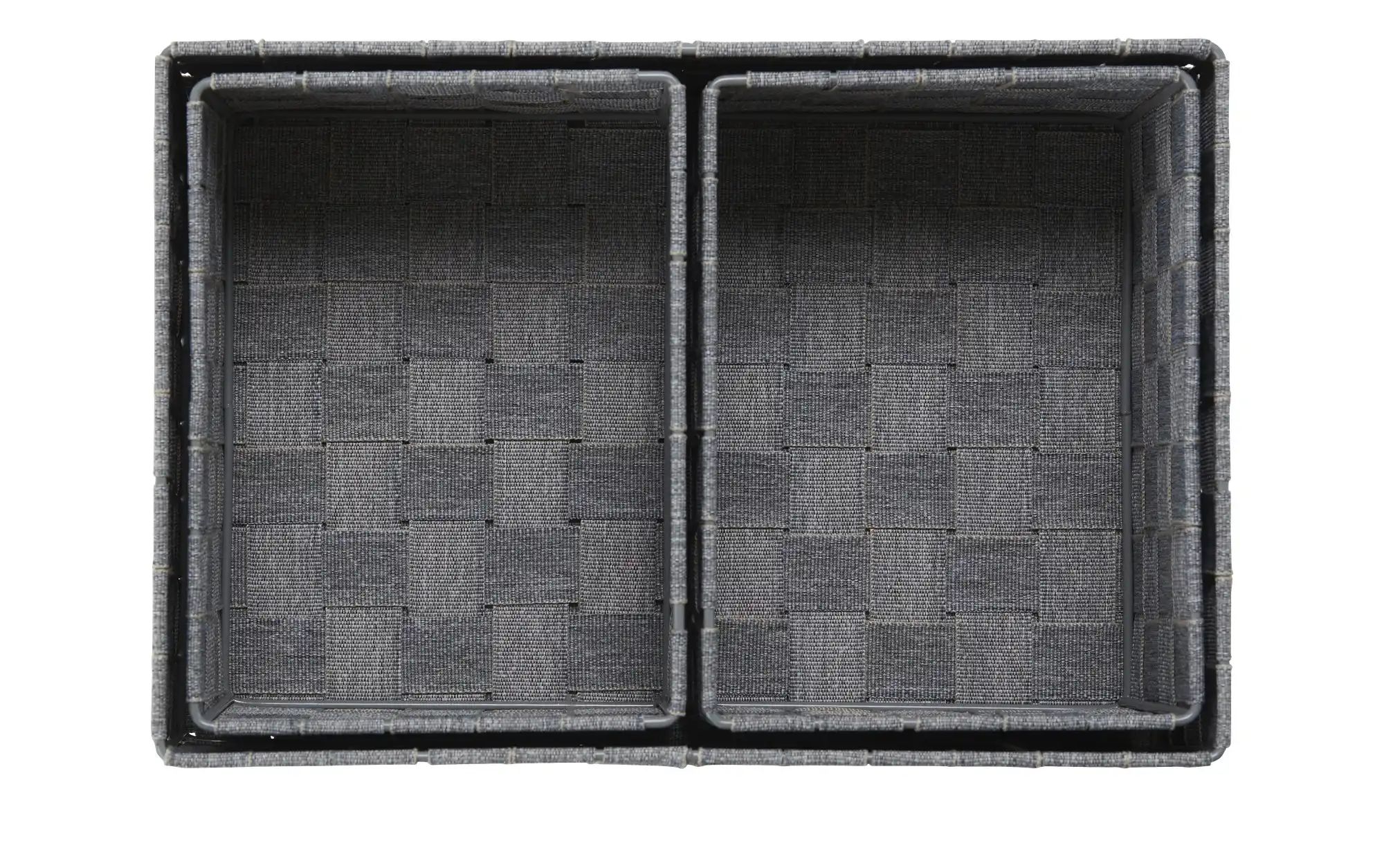 HOME STORY Aufbewahrungskorb  3er Set   ¦ grau ¦ Polyester,Metall ¦ Maße (c günstig online kaufen