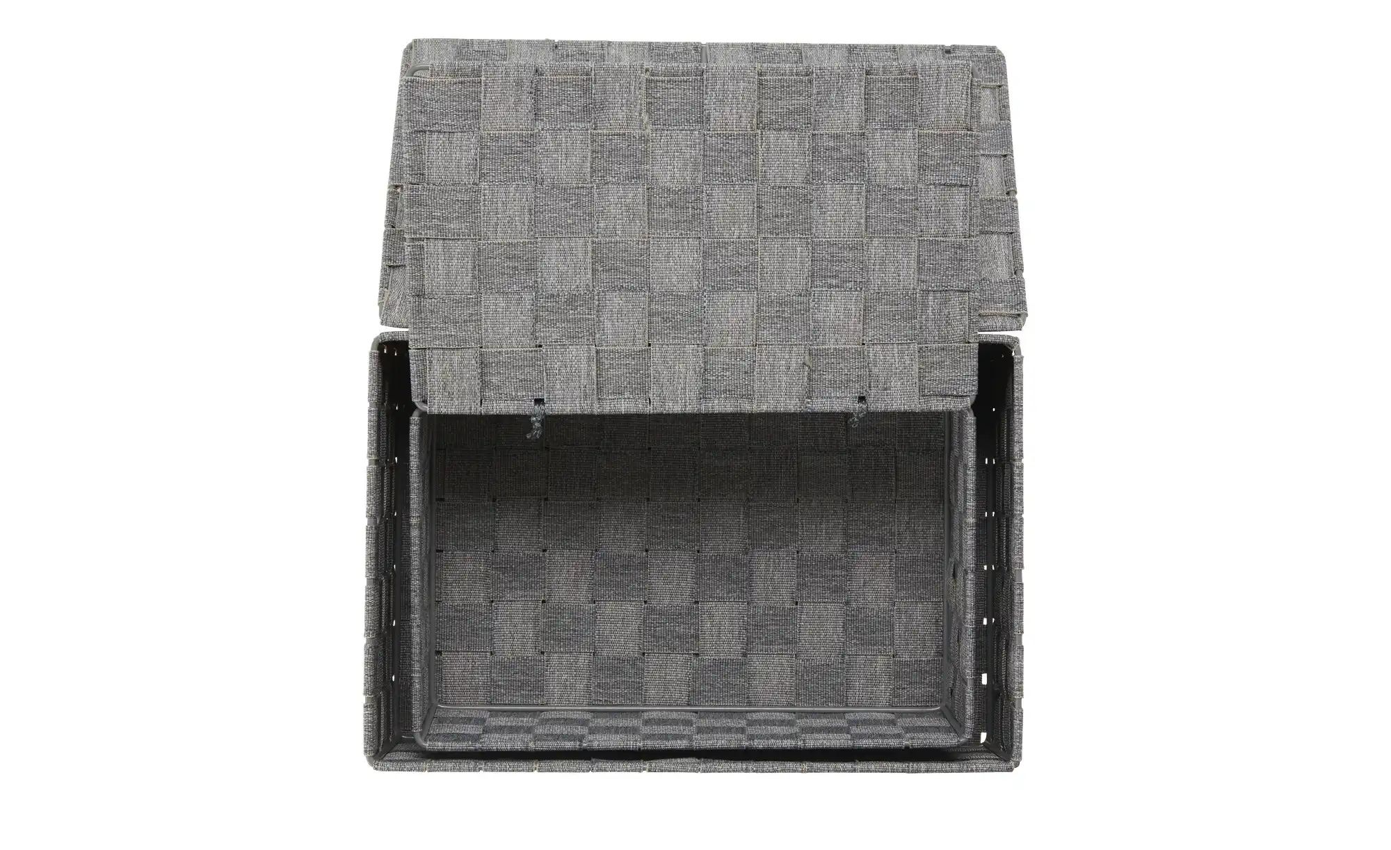 Thumbnail - HOME STORY Aufbewahrungskorb 2er Set ¦ grau ¦ Polyester,Metall ¦ Maße (cm): B: 30 H: 14 T: 20.0 Aufbewahrung > Körbe ...