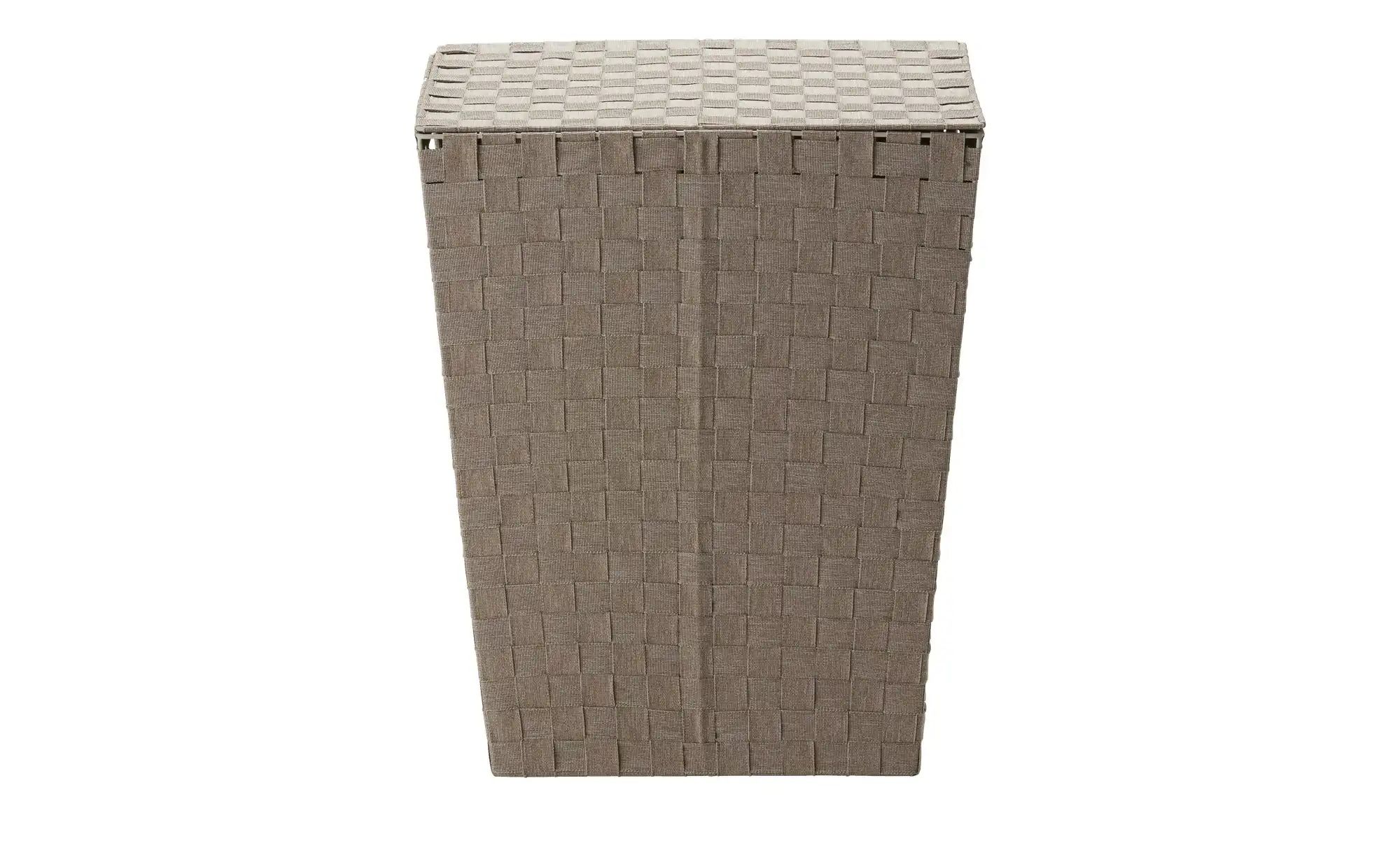 HOME STORY Wäschekorb   ¦ braun ¦ Polyester,Metall ¦ Maße (cm): B: 42 H: 52 günstig online kaufen