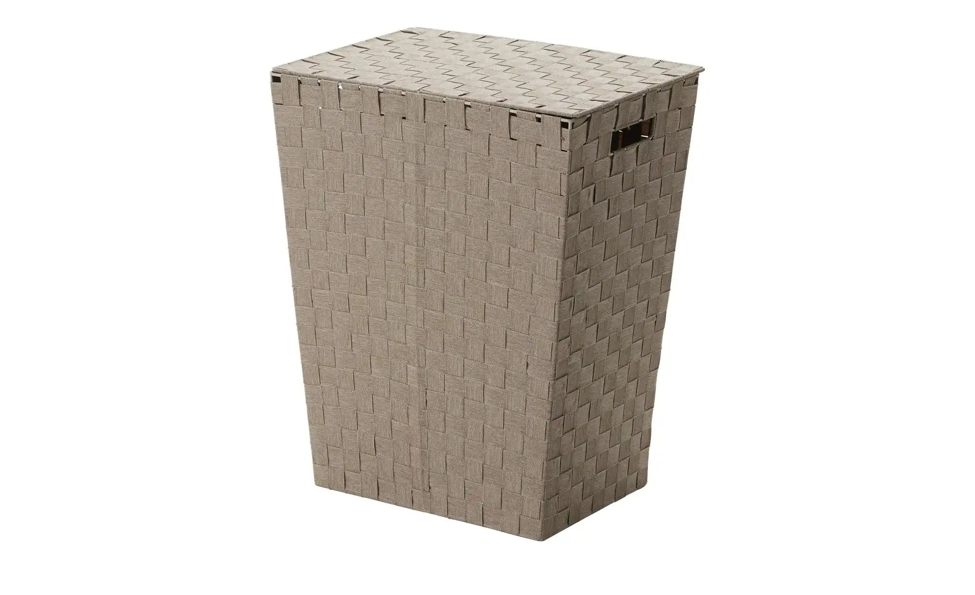HOME STORY Wäschekorb   ¦ braun ¦ Polyester,Metall ¦ Maße (cm): B: 42 H: 52 günstig online kaufen