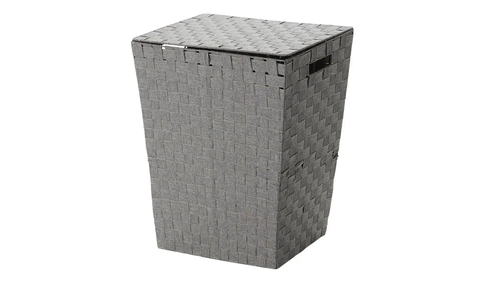 HOME STORY Wäschekorb   ¦ grau ¦ Polyester,Metall ¦ Maße (cm): B: 42 H: 52 günstig online kaufen