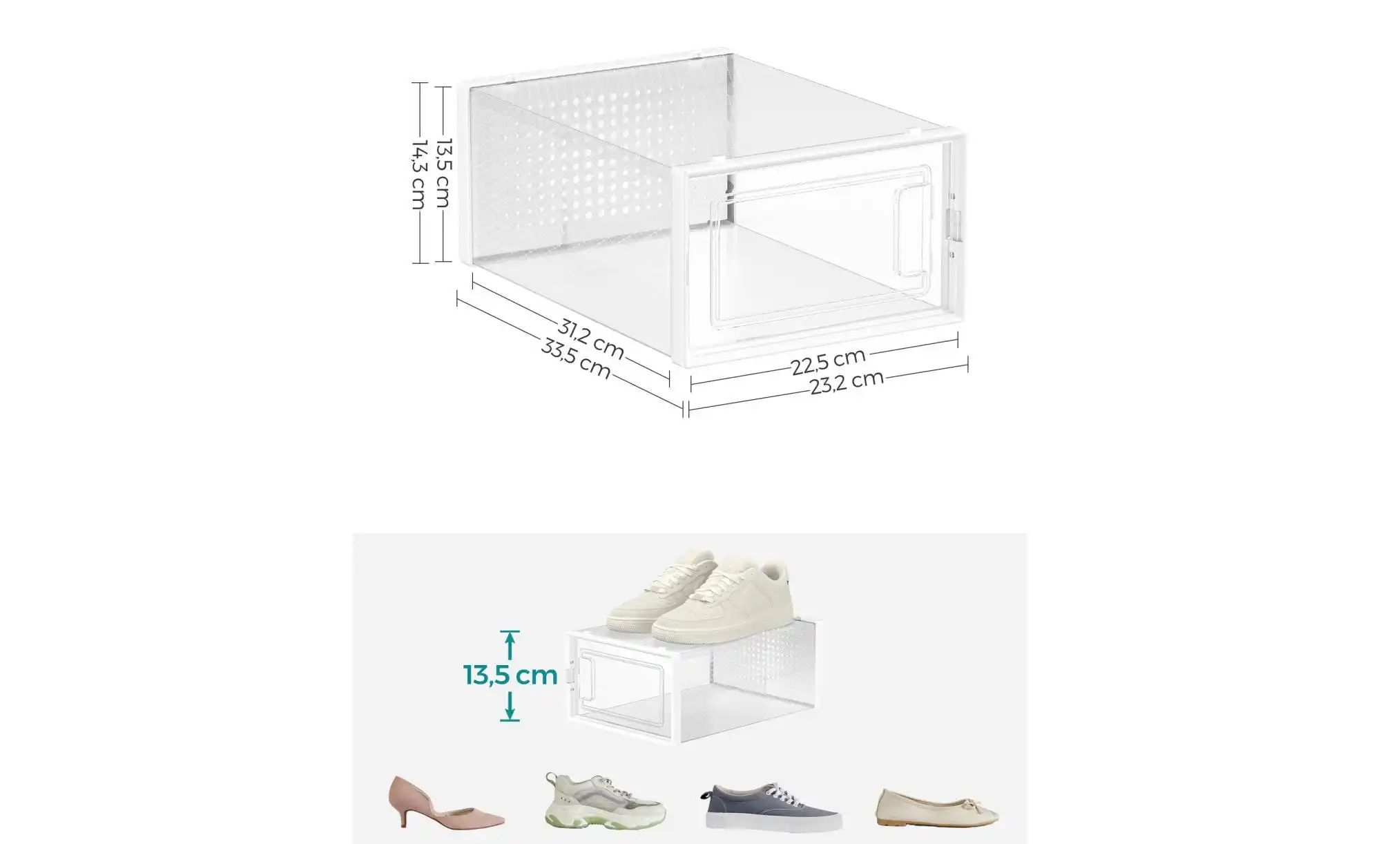 Thumbnail - Schuhbox 8er-Set ¦ weiß ¦ Kunststoff ¦ Maße (cm): B: 23,2 H: 14,3 Aufbewahrung > Aufbewahrungsboxen - Höffner