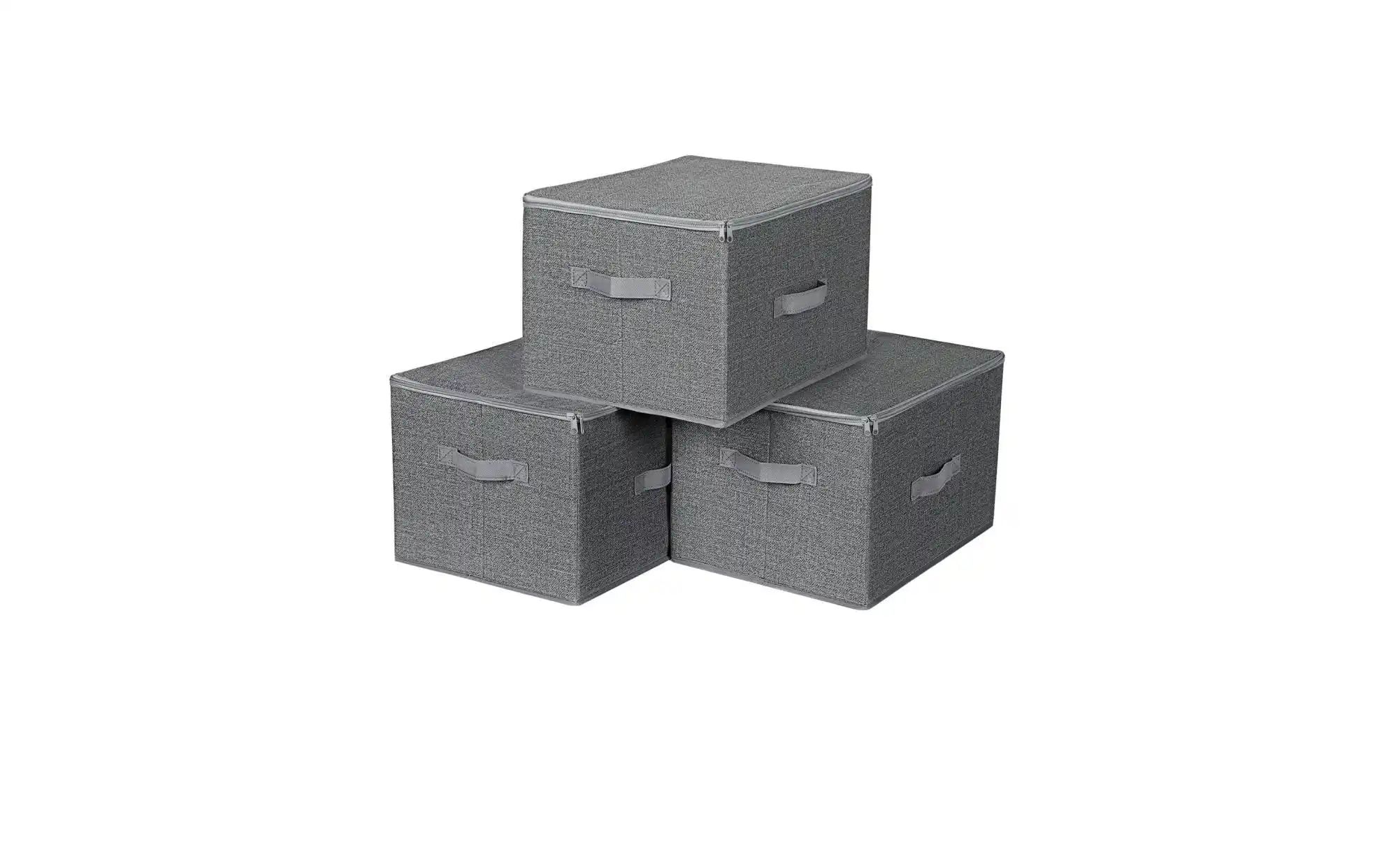 Aufbewahrungsbox 3er-Set   ¦ grau ¦ Polypropylen ¦ Maße (cm): B: 40 H: 25 A günstig online kaufen