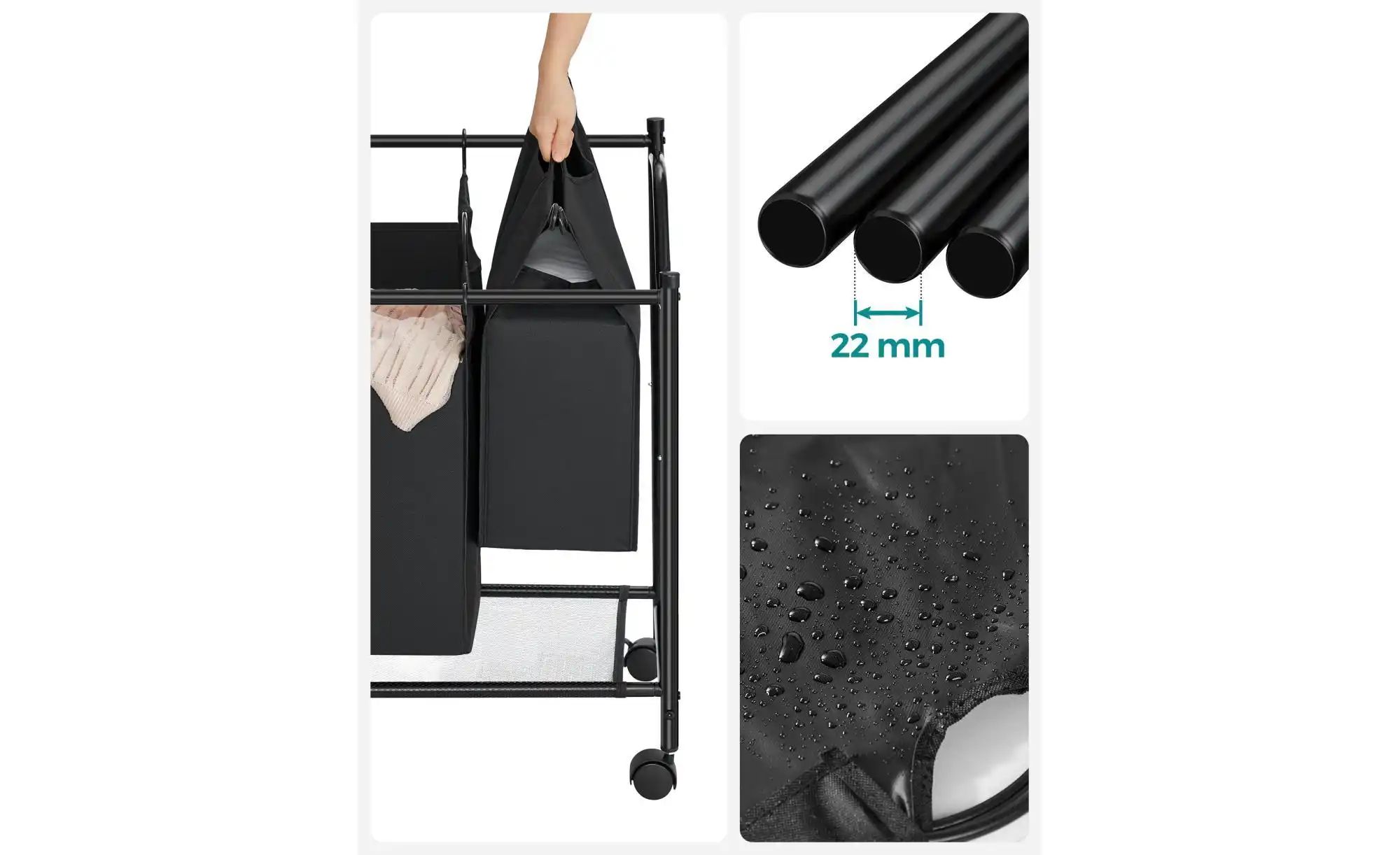 Wäschekorb   ¦ schwarz ¦ Stoff ¦ Maße (cm): B: 87,5 H: 81 Aufbewahrung > Wä günstig online kaufen