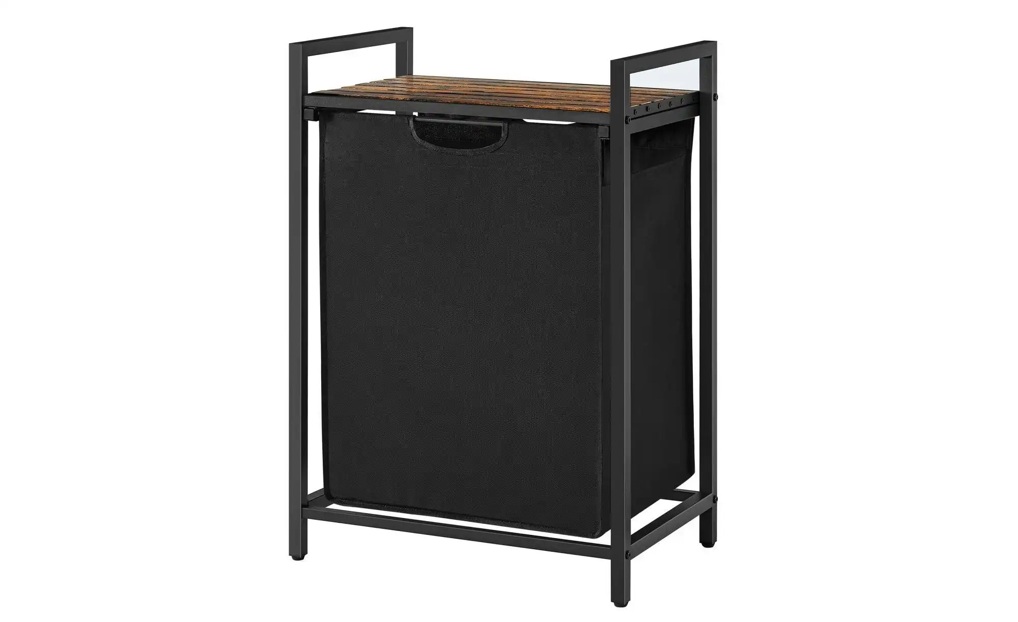 Wäschekorb   ¦ schwarz ¦ Stoff,Metall,Holzwerkstoff ¦ Maße (cm): B: 50 H: 7 günstig online kaufen