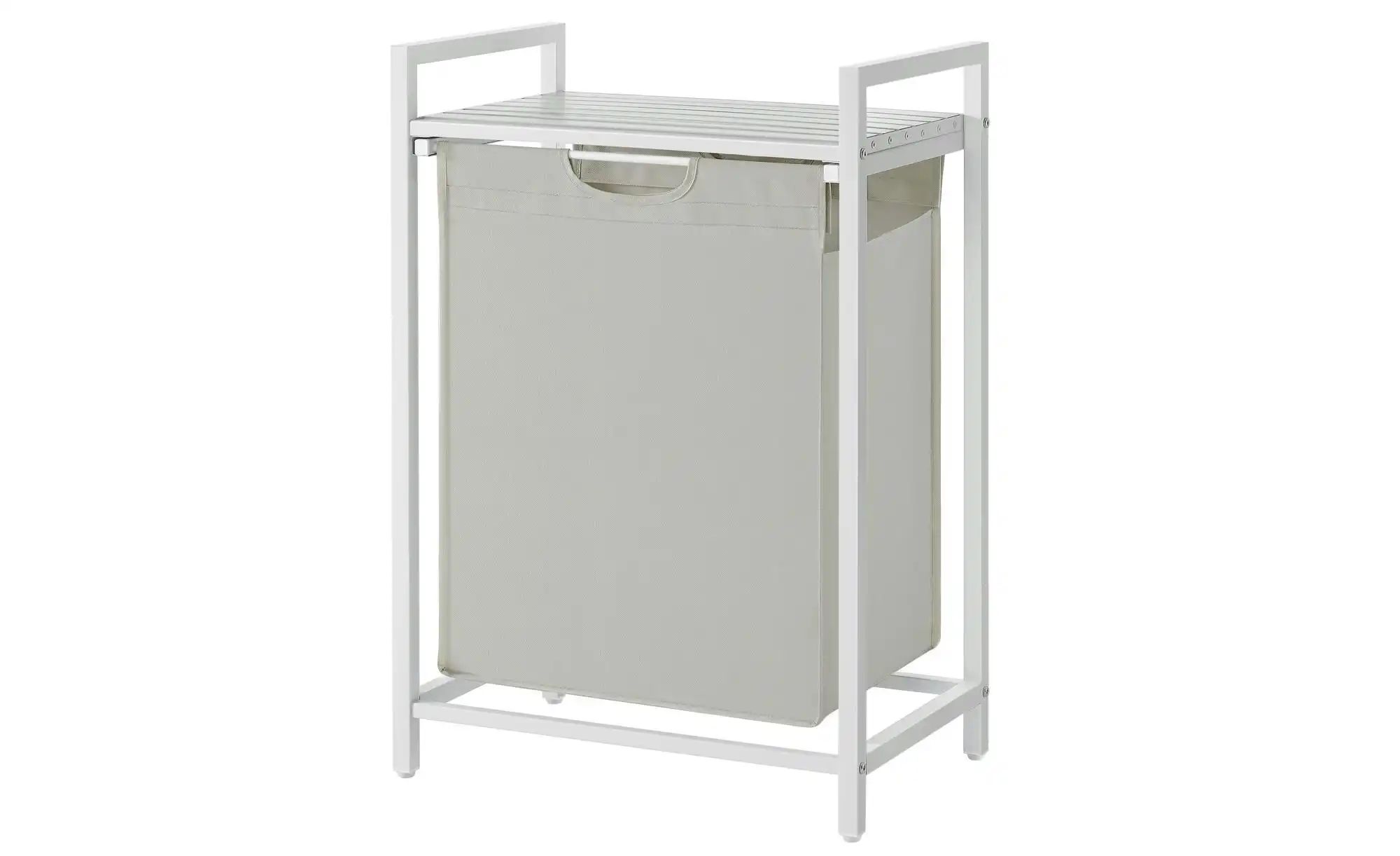 Wäschekorb   ¦ creme ¦ Stoff,Metall,Holzwerkstoff ¦ Maße (cm): B: 50 H: 72 günstig online kaufen