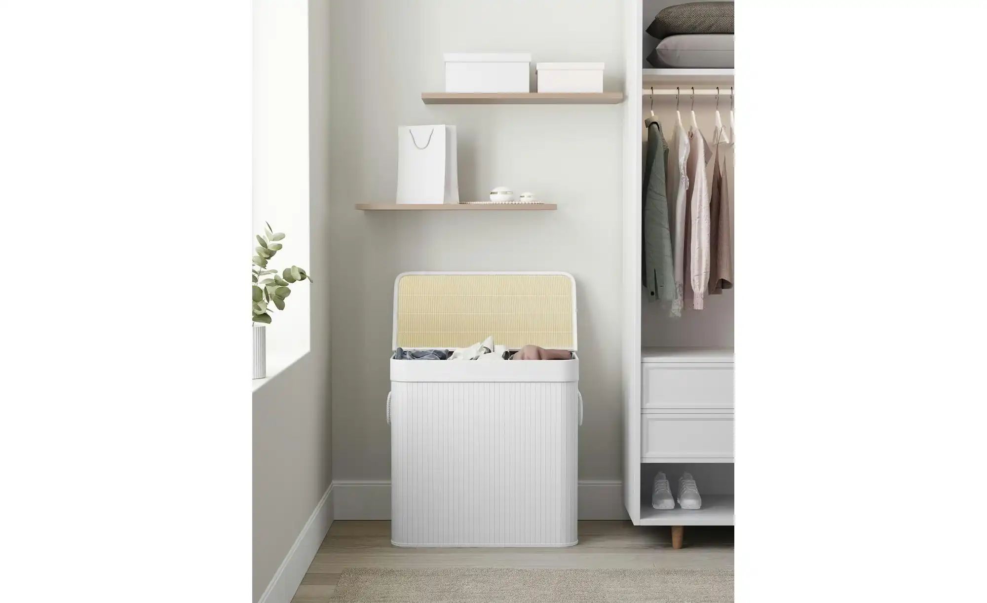 Wäschekorb   ¦ creme ¦ Bambus,Baumwolle,Metall ¦ Maße (cm): B: 60 H: 61 Auf günstig online kaufen