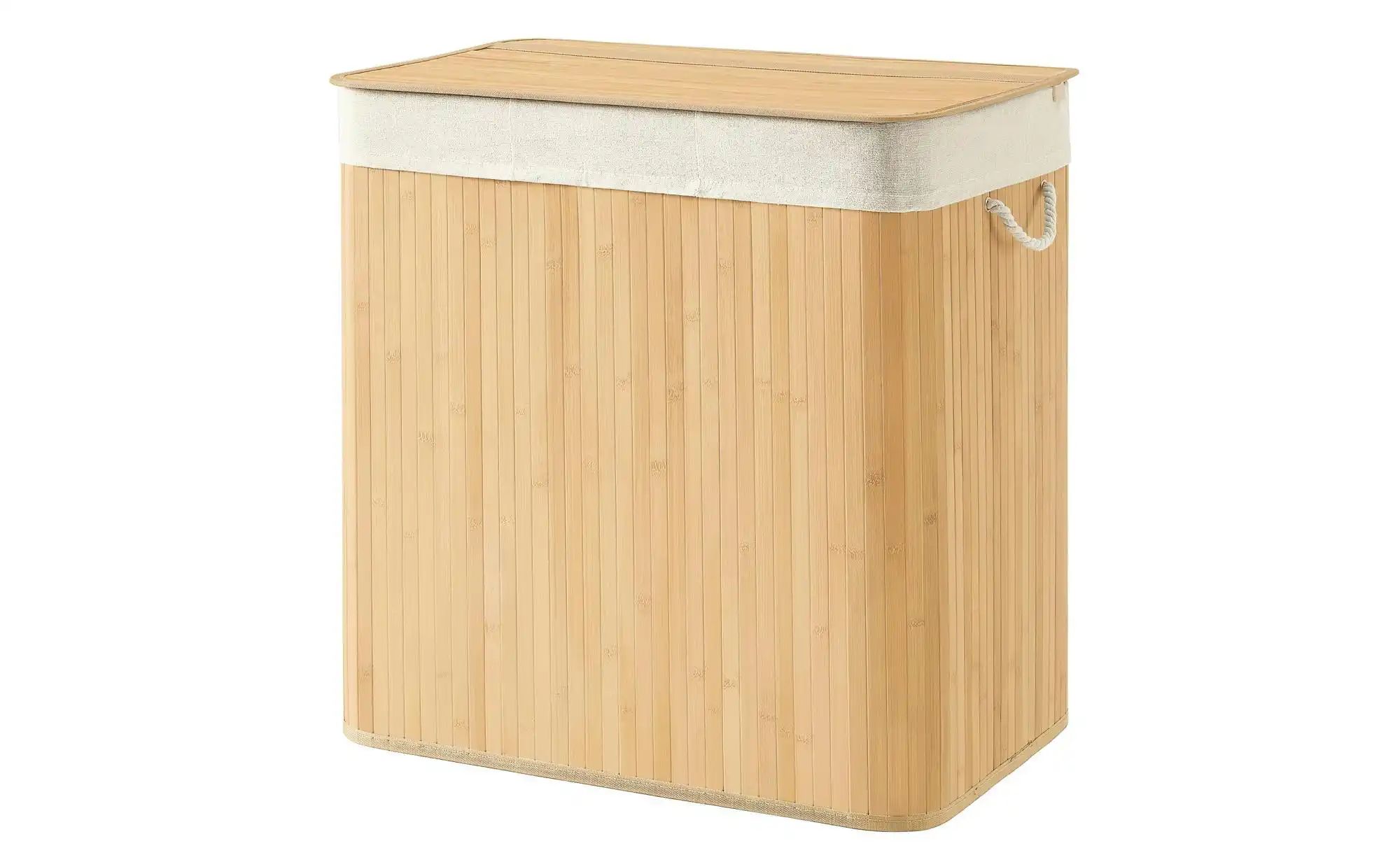 Wäschekorb   ¦ holzfarben ¦ Naturfaser,Bambus,Metall,Baumwolle ¦ Maße (cm): günstig online kaufen