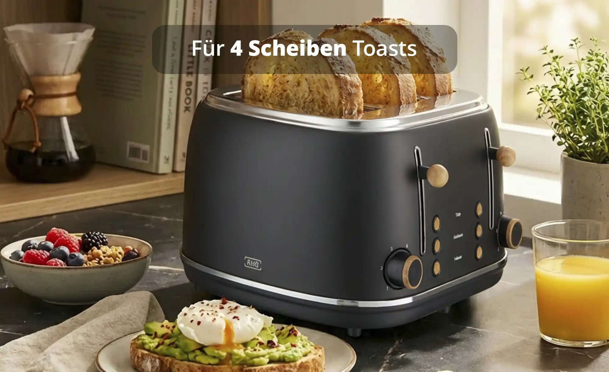 KHG Toaster  TO-1500 MSH ¦ schwarz ¦ Edelstahl,Metall,Kunststoff ¦ Maße (cm günstig online kaufen