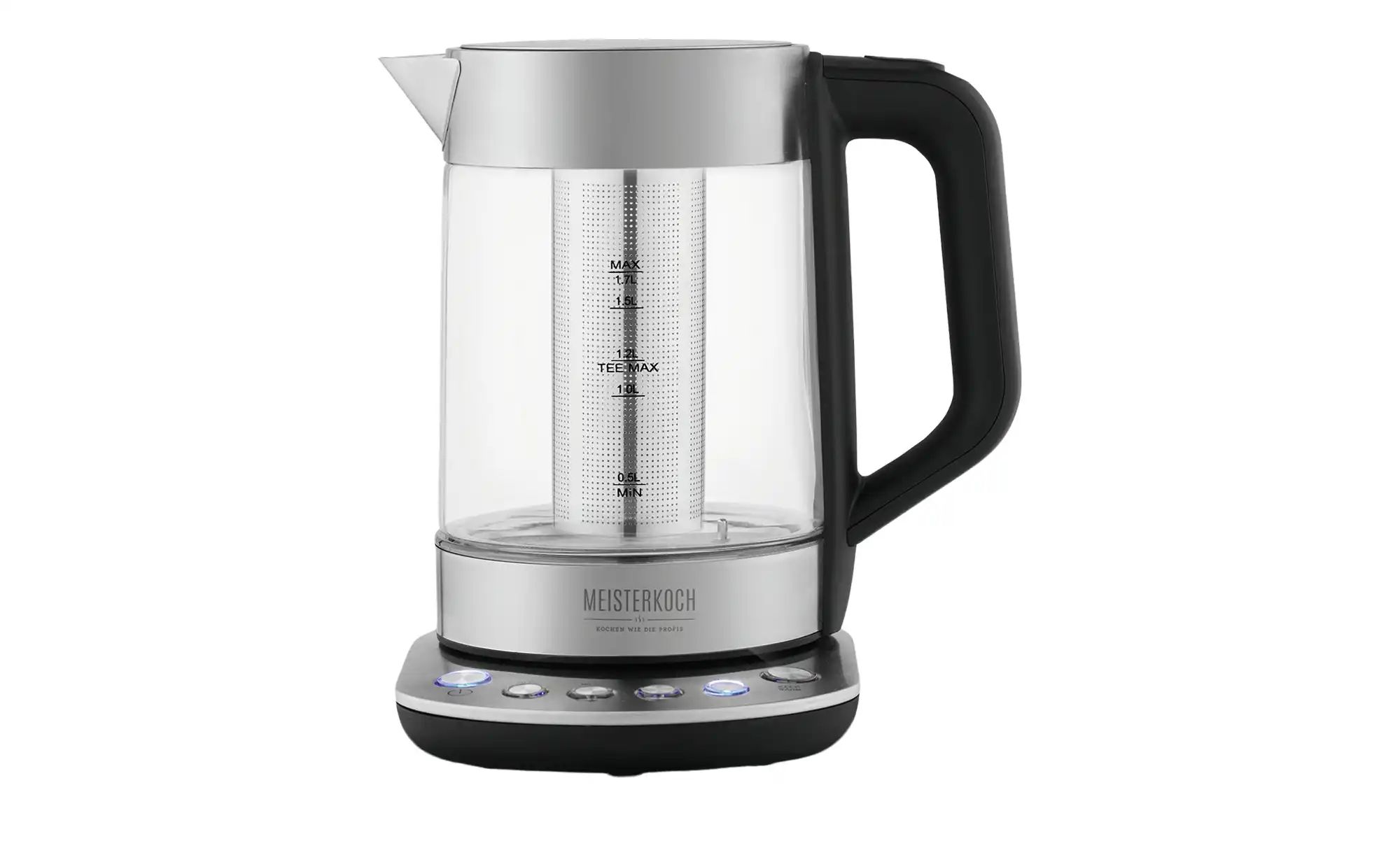 Meisterkoch Wasserkocher  WK-1721 TKEG ¦ silber ¦ Kunststoff,Glas,Edelstahl günstig online kaufen