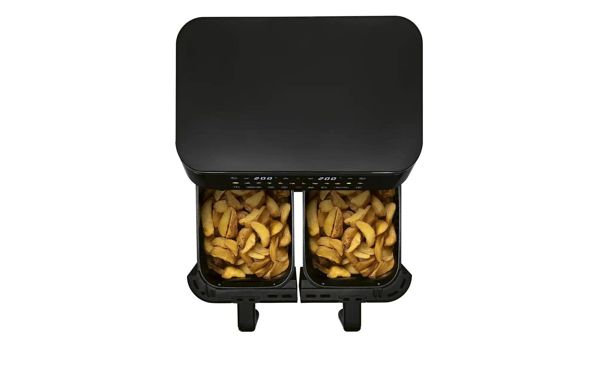 GourmetMaxx Doppelkammer-Heißluftfritteuse  16581 ¦ schwarz ¦ Metall,Kunsts günstig online kaufen