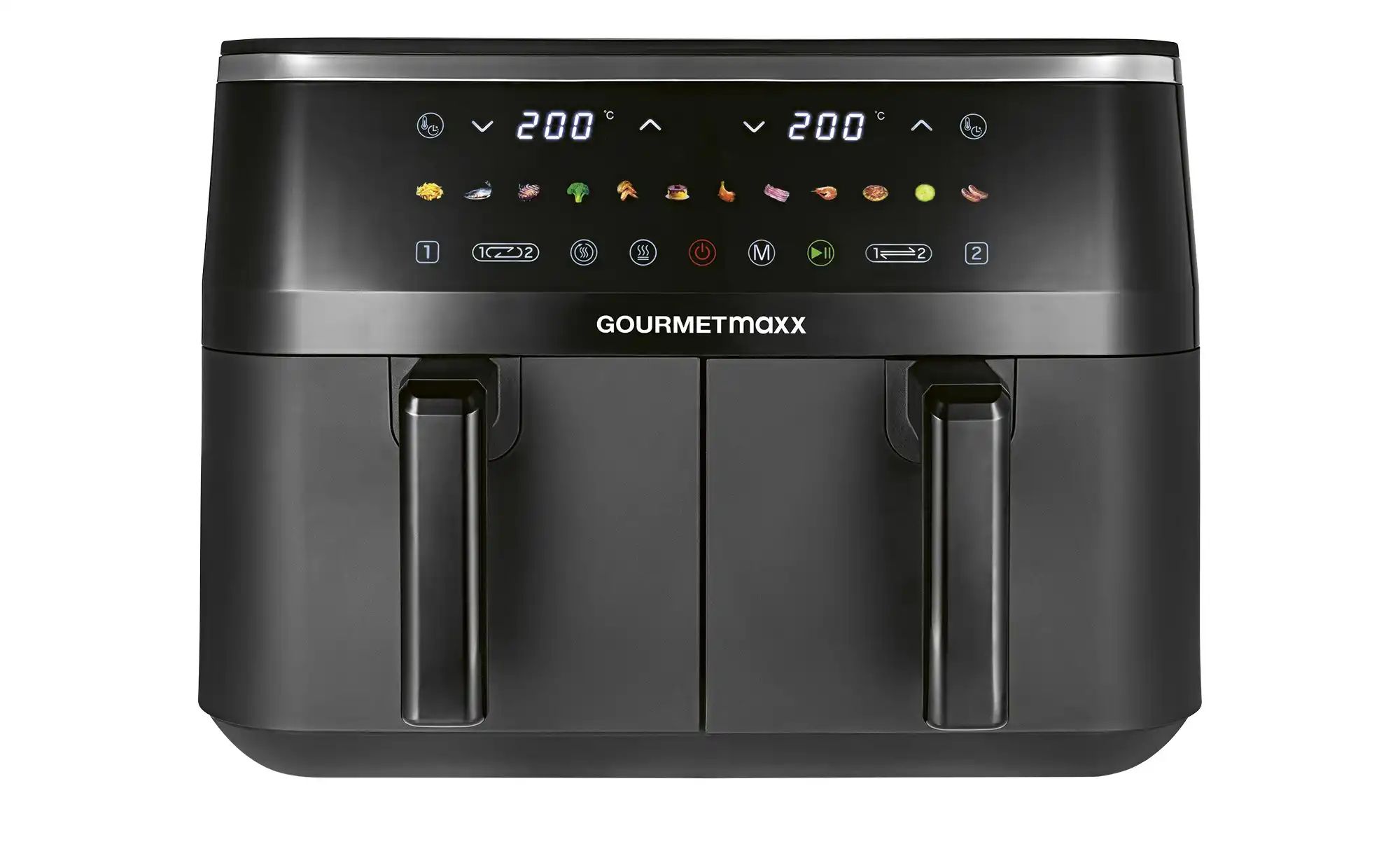 GourmetMaxx Doppelkammer-Heißluftfritteuse   16581 ¦ schwarz ¦ Metall,Kunst günstig online kaufen