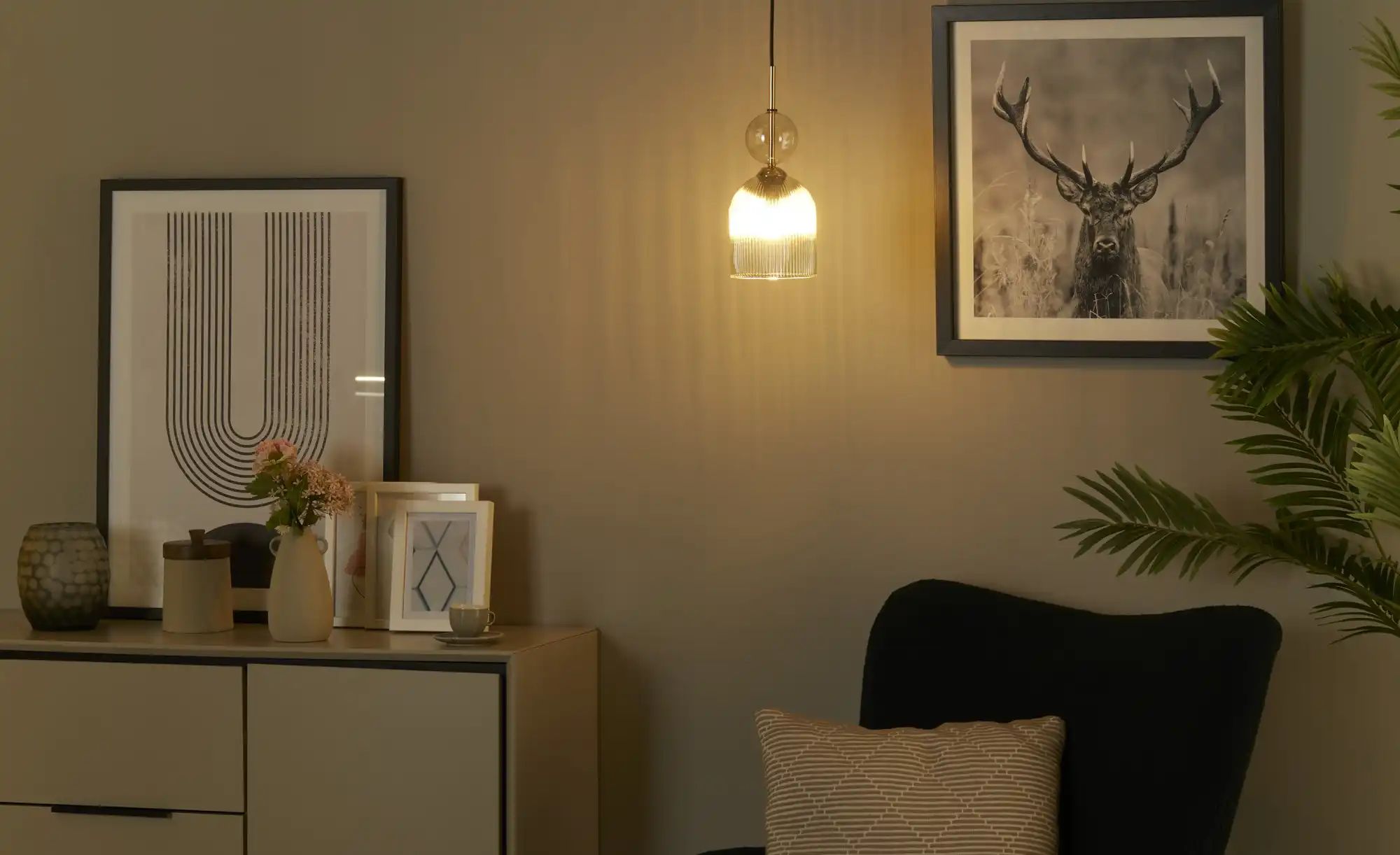 Thumbnail - Pendelleuchte ¦ beige ¦ Maße (cm): H: 100 Ø: 13 Lampen & Leuchten > Hängeleuchten - Höffner