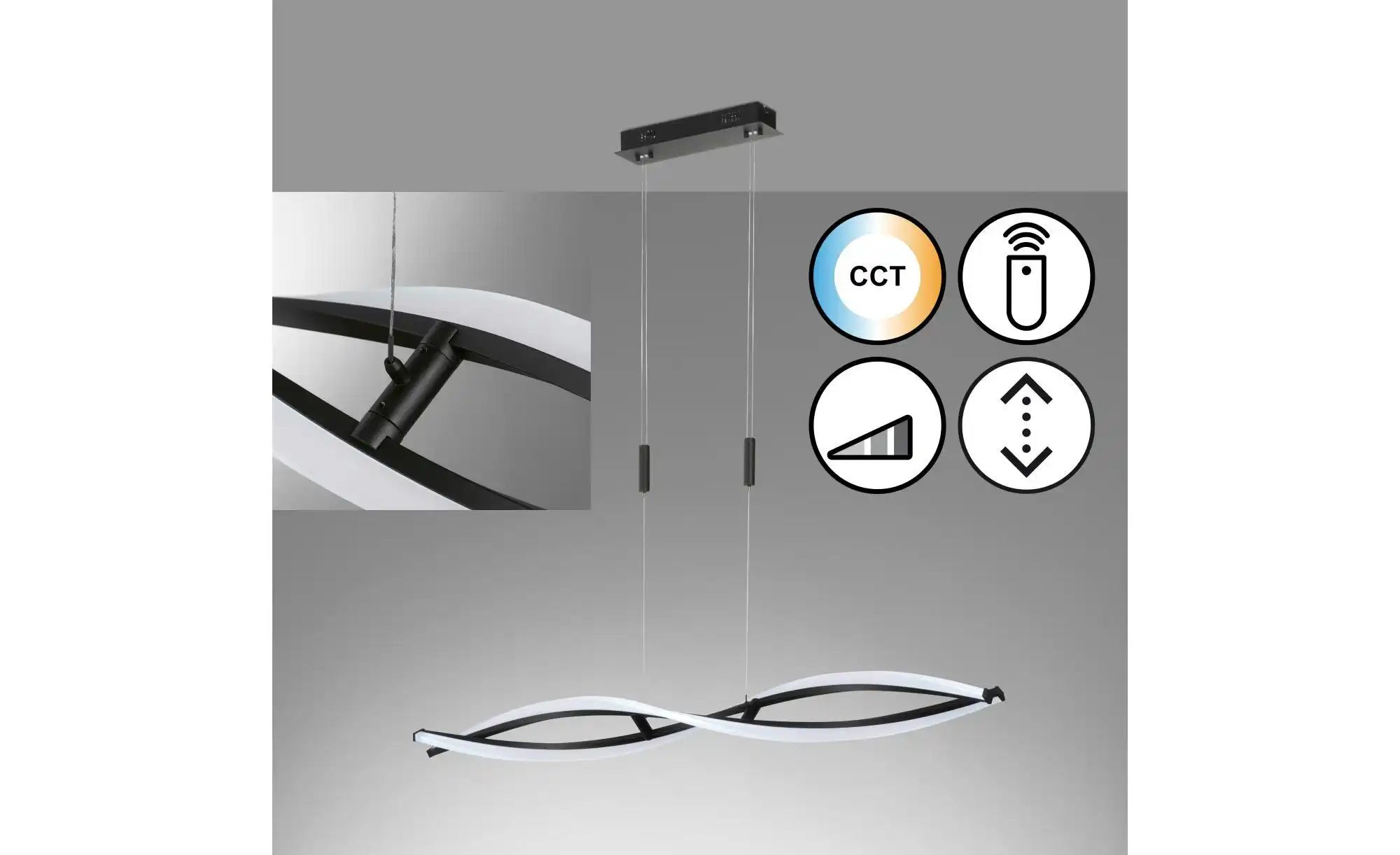 Fischer-Honsel Pendelleuchte   ¦ schwarz ¦ Maße (cm): B: 100,5 H: 150 T: 11 günstig online kaufen