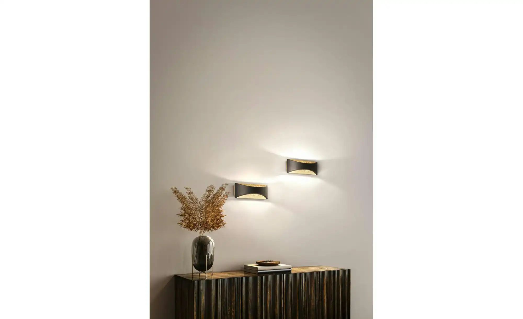 LED-Wandleuchte Rio up/down, schwarz/blattgold günstig online kaufen