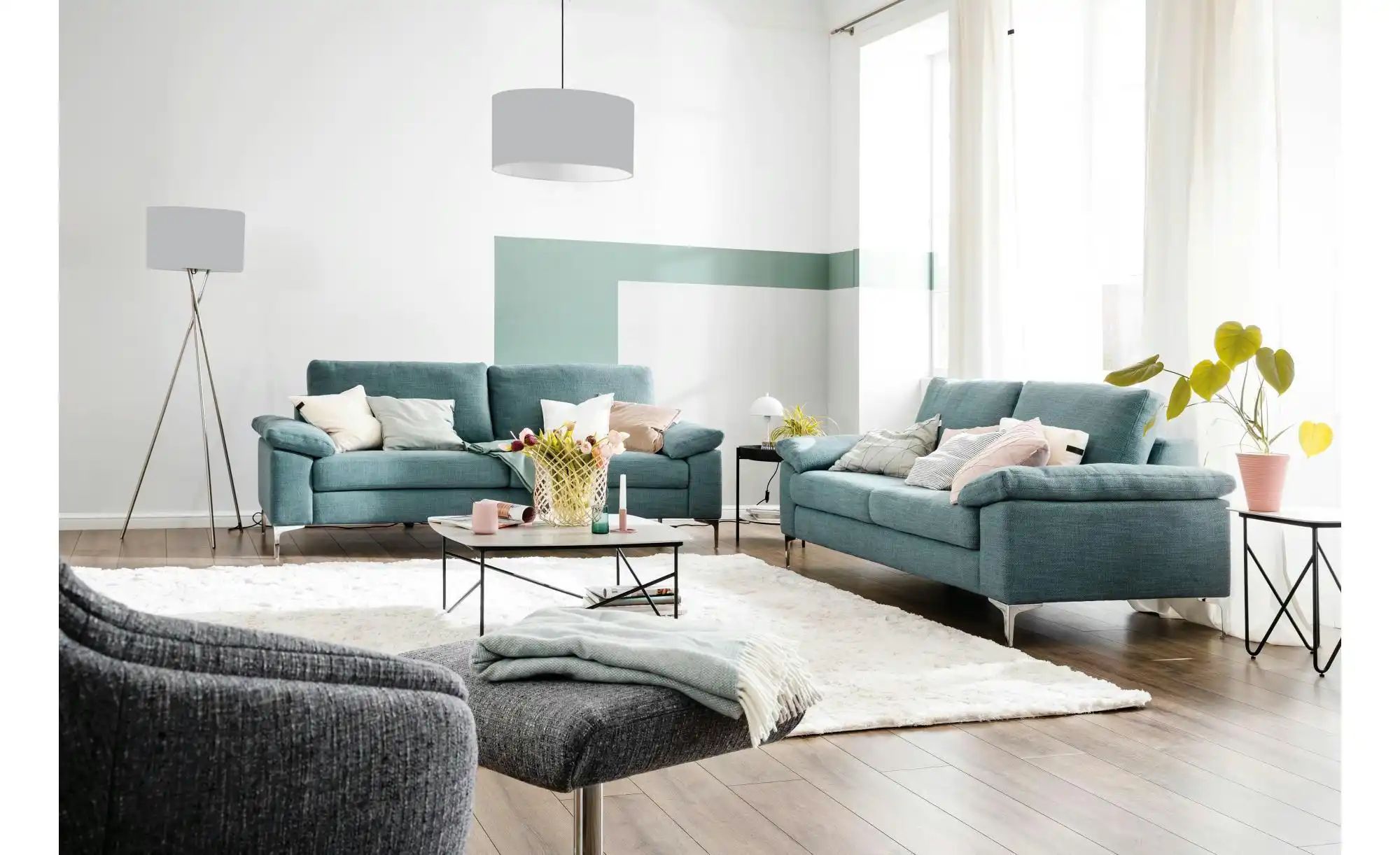 Thumbnail - SCHÖNER WOHNEN Kollektion Stehleuchte   ¦ silber ¦ Maße (cm): B: 68 H: 160 T: 68.0 Lampen & Leuchten > Stehlampen - Höff...