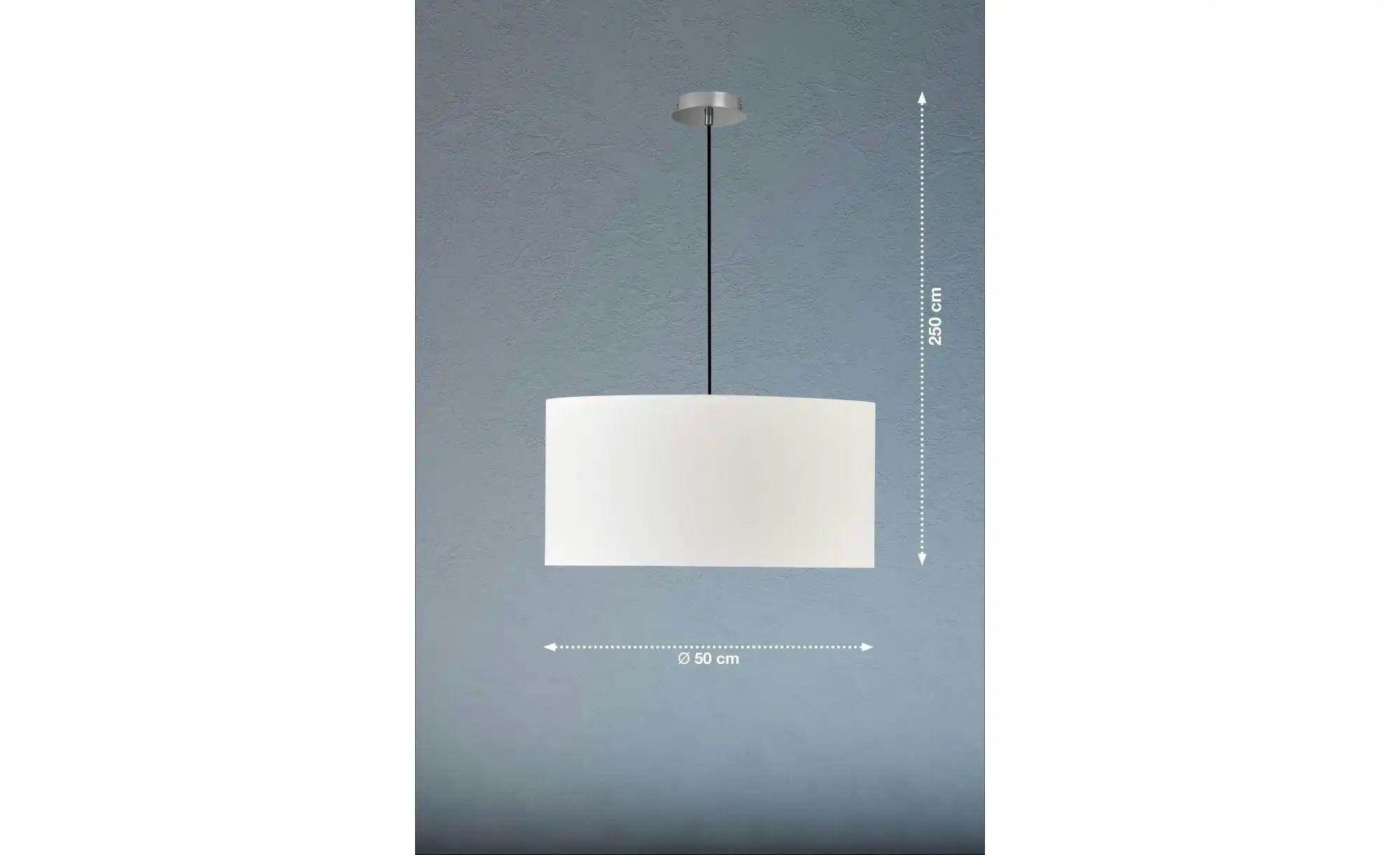 SCHÖNER WOHNEN Kollektion Pendelleuchte   ¦ weiß ¦ Maße (cm): B: 50 H: 250 günstig online kaufen