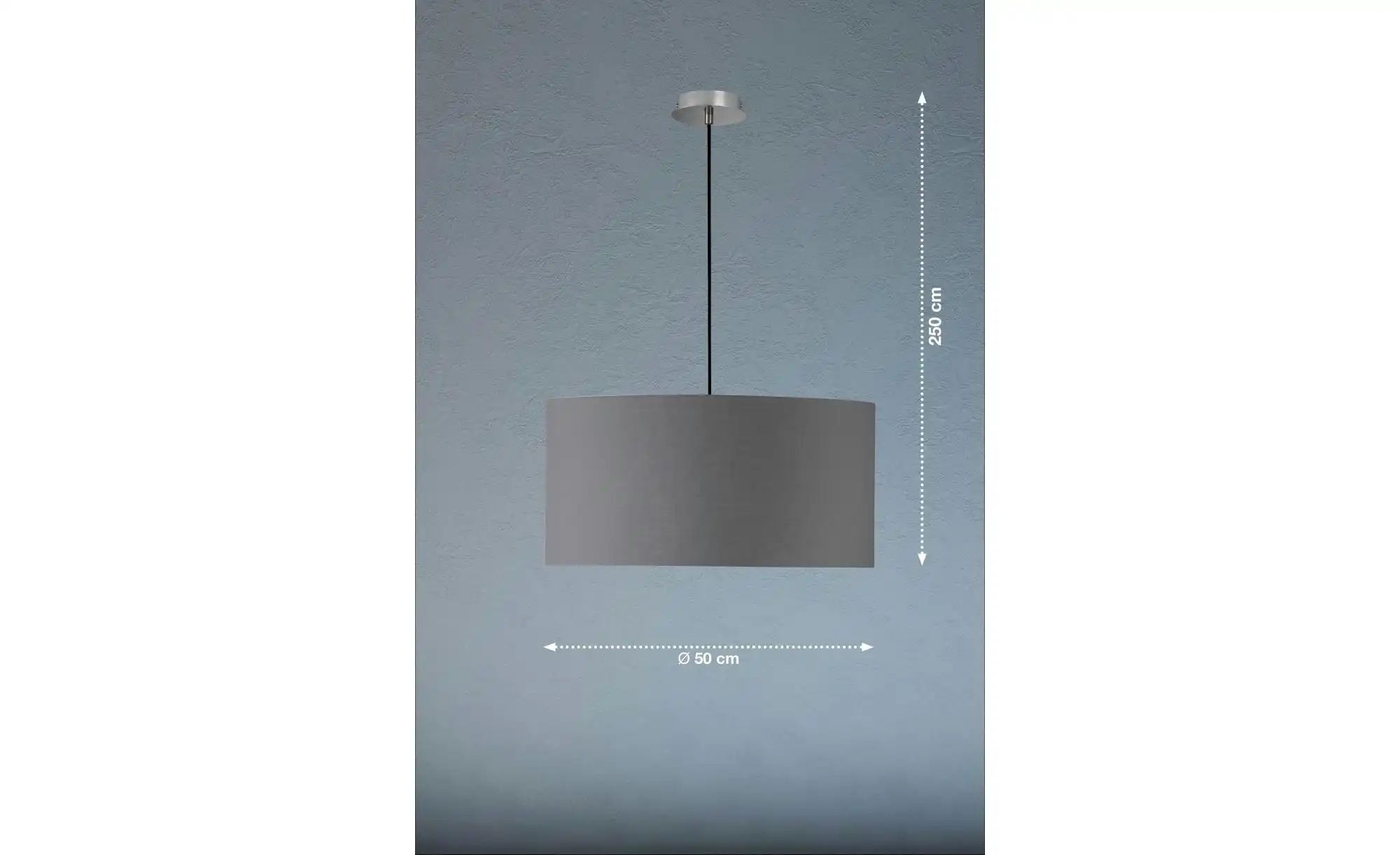 SCHÖNER WOHNEN Kollektion Pendelleuchte   ¦ grau ¦ Maße (cm): B: 50 H: 250 günstig online kaufen