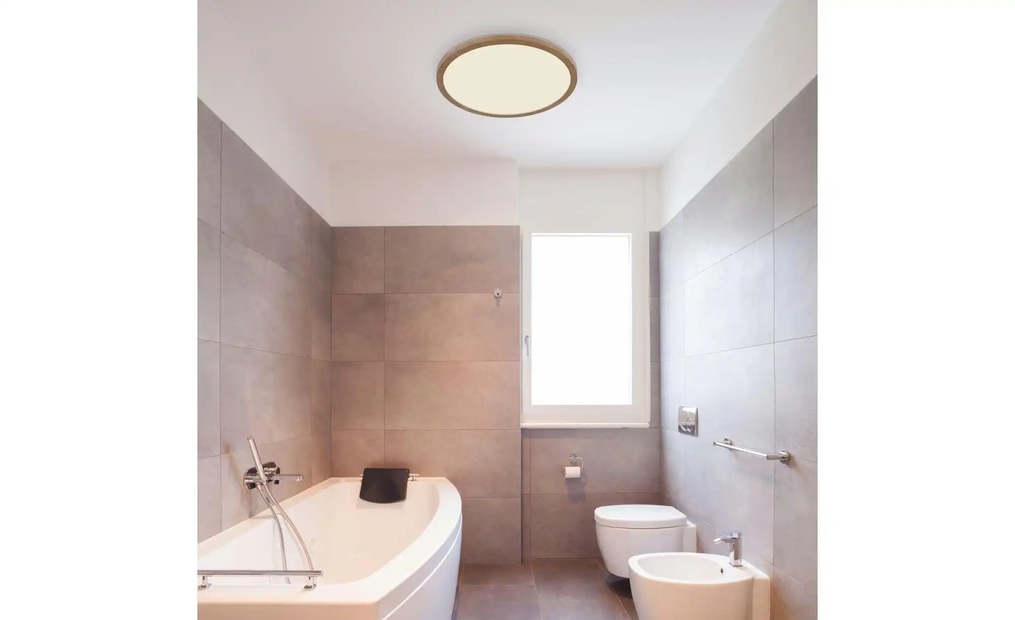 Thumbnail - Globo Lighting Deckenleuchte   ¦ holzfarben ¦ Maße (cm): B: 29,4 H: 2,5 T: 29.4 Lampen & Leuchten > Deckenleuchten - Höf...