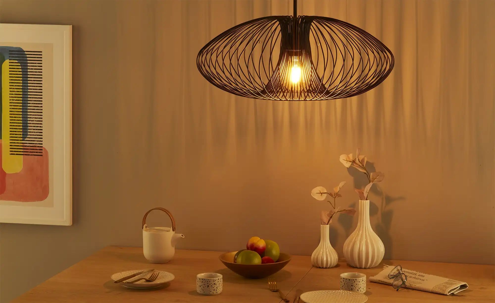 Thumbnail - Pendelleuchte ¦ schwarz ¦ Maße (cm): H: 200 Ø: 60 Lampen & Leuchten > Pendelleuchten - Höffner