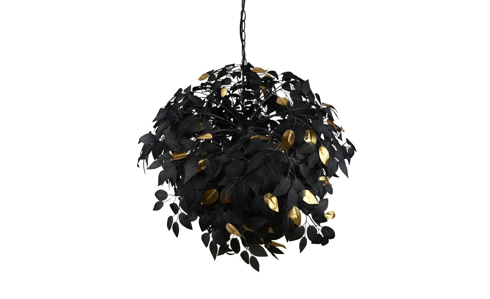 Pendellampe Leavy, schwarz/gold, Ø 70 cm, Kunststoff günstig online kaufen