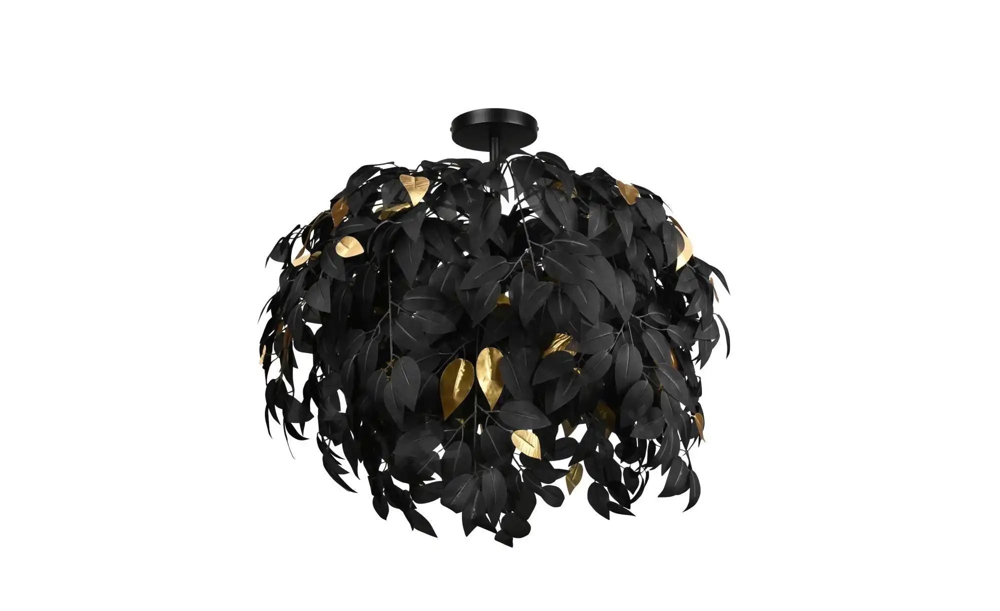 Deckenlampe Leavy, Ø 70 cm, schwarz/gold, Kunststoff günstig online kaufen