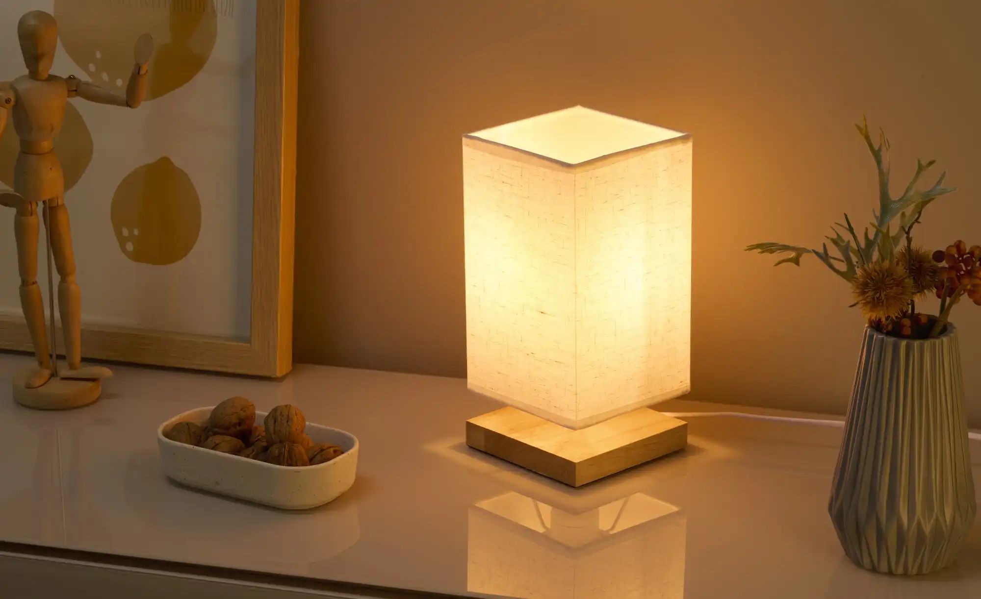 Thumbnail - KHG Tischleuchte   ¦ holzfarben ¦ Maße (cm): B: 12 H: 25 T: 12.0 Lampen & Leuchten > Tischlampen - Höffner