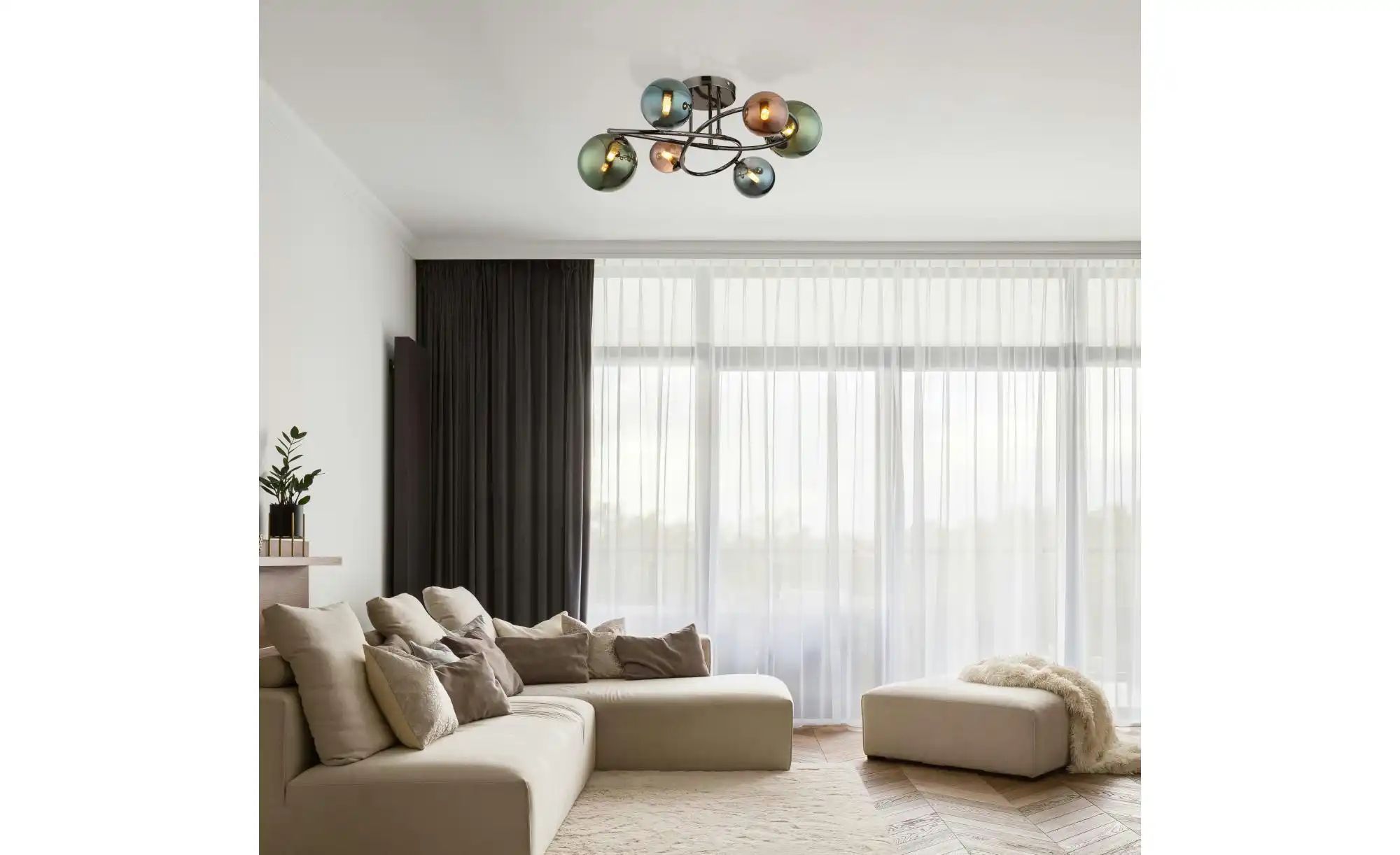 Thumbnail - Globo Lighting Deckenleuchte ¦ grau ¦ Maße (cm): B: 65 H: 25 Ø: 65 Lampen & Leuchten > Deckenleuchten - Höffner