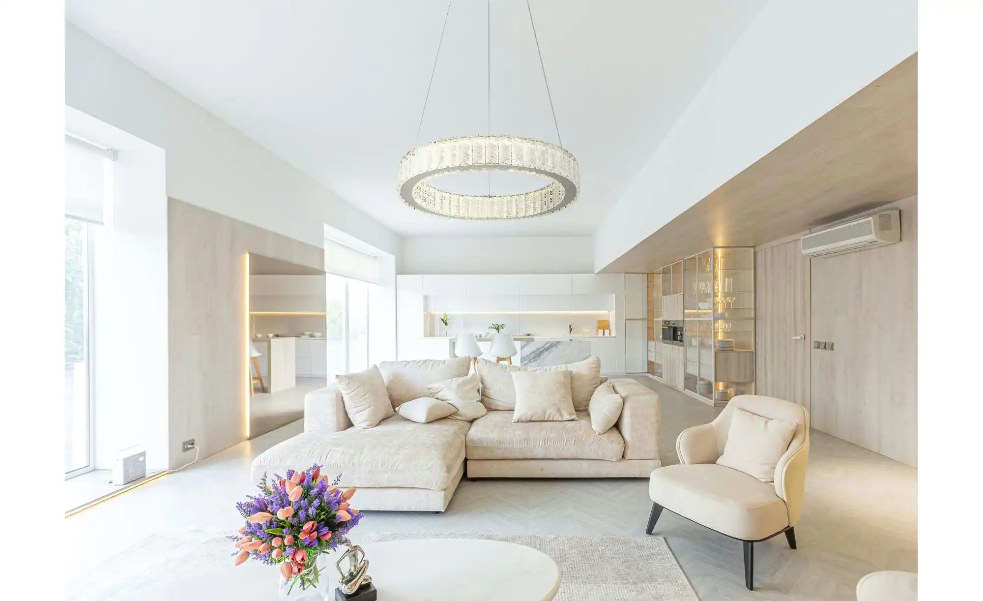 Thumbnail - Globo Lighting Pendelleuchte   ¦ silber ¦ Maße (cm): B: 50 H: 120  Ø: 50 Lampen & Leuchten > LED-Leuchten > LED-Deckenle...