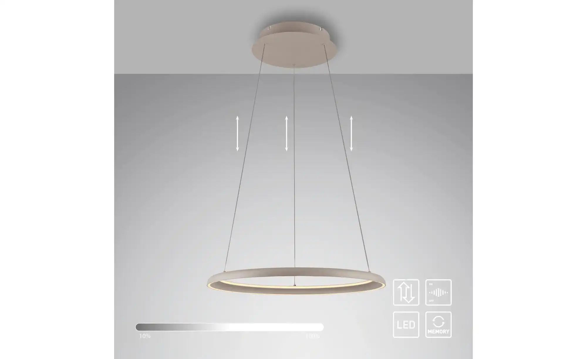 Paul Neuhaus Pendelleuchte   ¦ beige ¦ Maße (cm): B: 60 H: 180  Ø: 60 Lampe günstig online kaufen