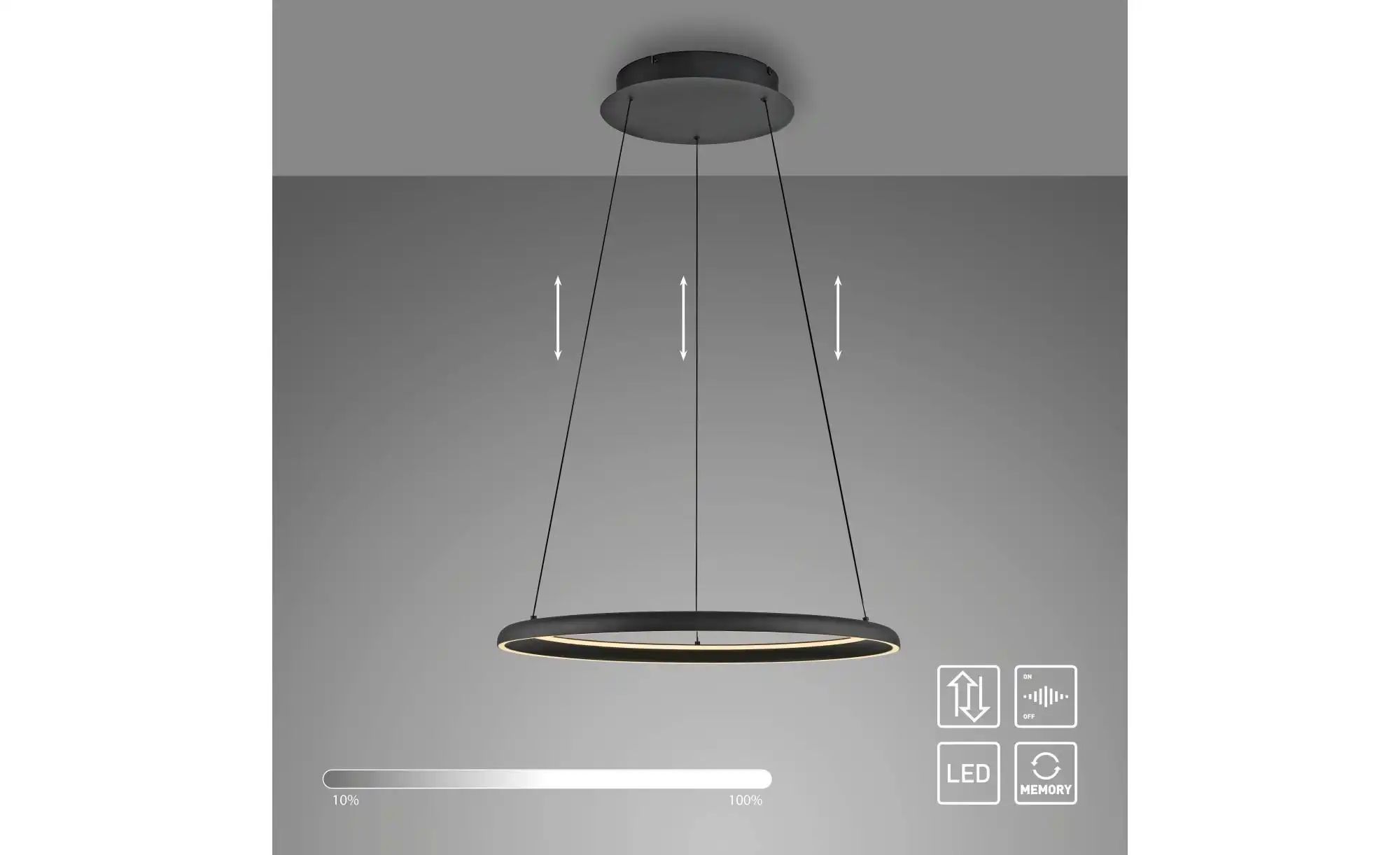 Thumbnail - SCHÖNER WOHNEN Pendelleuchte   ¦ schwarz ¦ Maße (cm): B: 60 H: 180  Ø: 60 Lampen & Leuchten > Deckenleuchten - Höffner