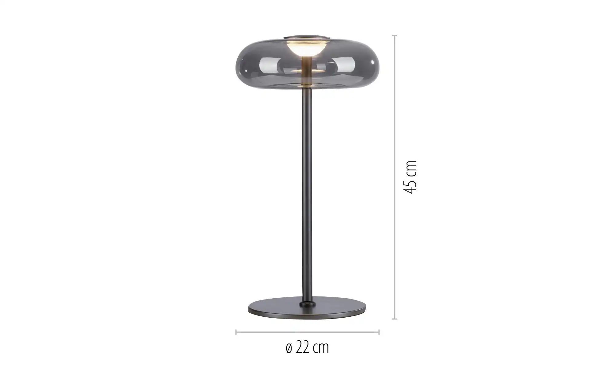 Paul Neuhaus Tischleuchte   ¦ grau ¦ Maße (cm): B: 22 H: 45  Ø: 22 Lampen & günstig online kaufen