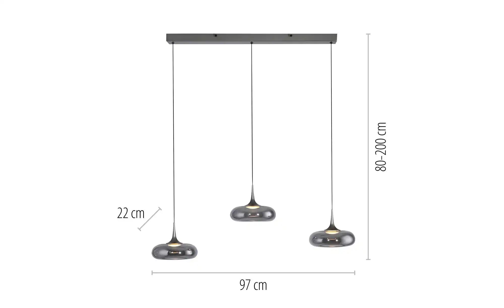Paul Neuhaus Pendelleuchte   ¦ grau ¦ Maße (cm): B: 22 H: 200 Lampen & Leuc günstig online kaufen