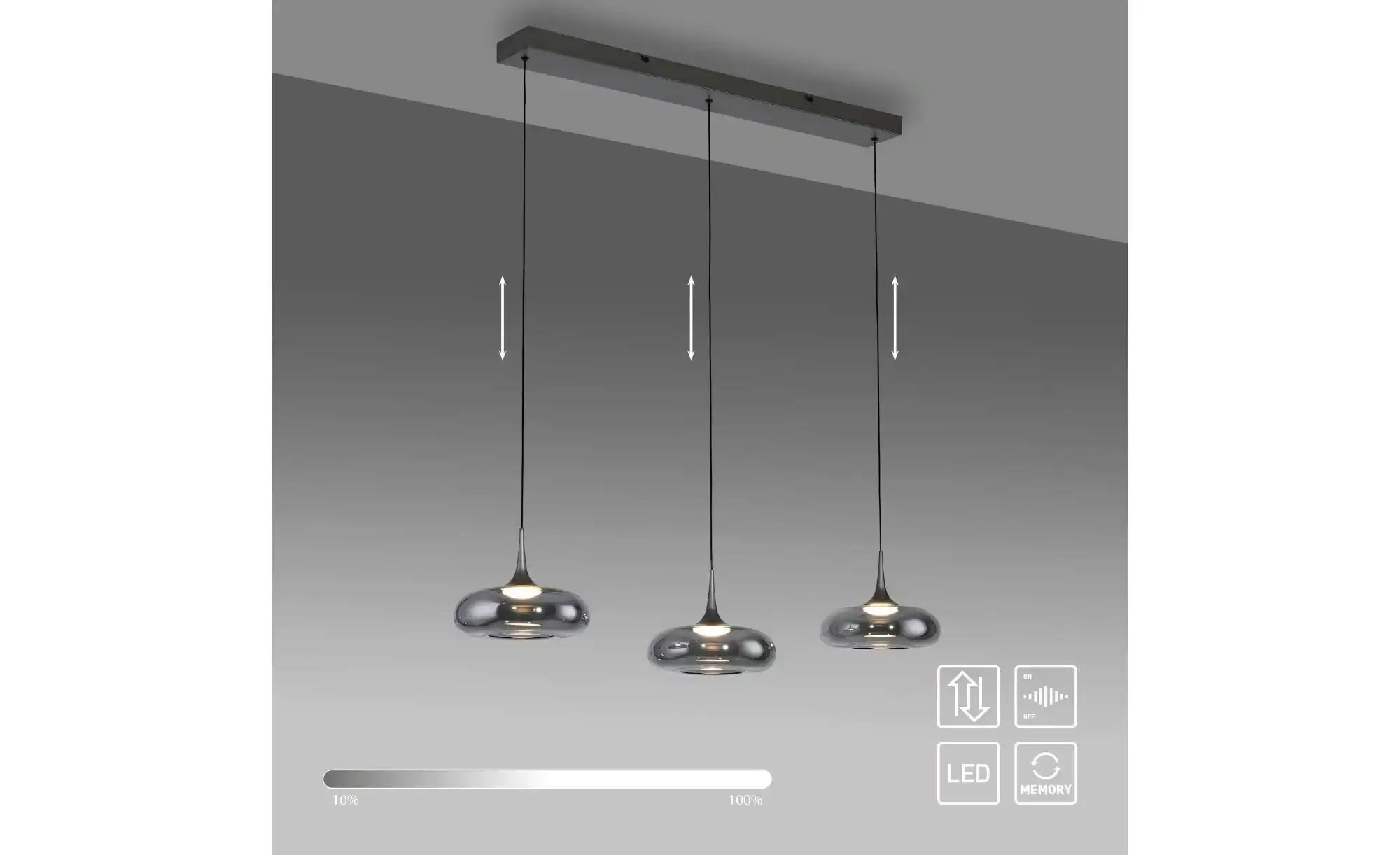 Thumbnail - SCHÖNER WOHNEN Kollektion Pendelleuchte   ¦ grau ¦ Maße (cm): B: 97 H: 200 T: 22.0 Lampen & Leuchten > Deckenleuchten - ...