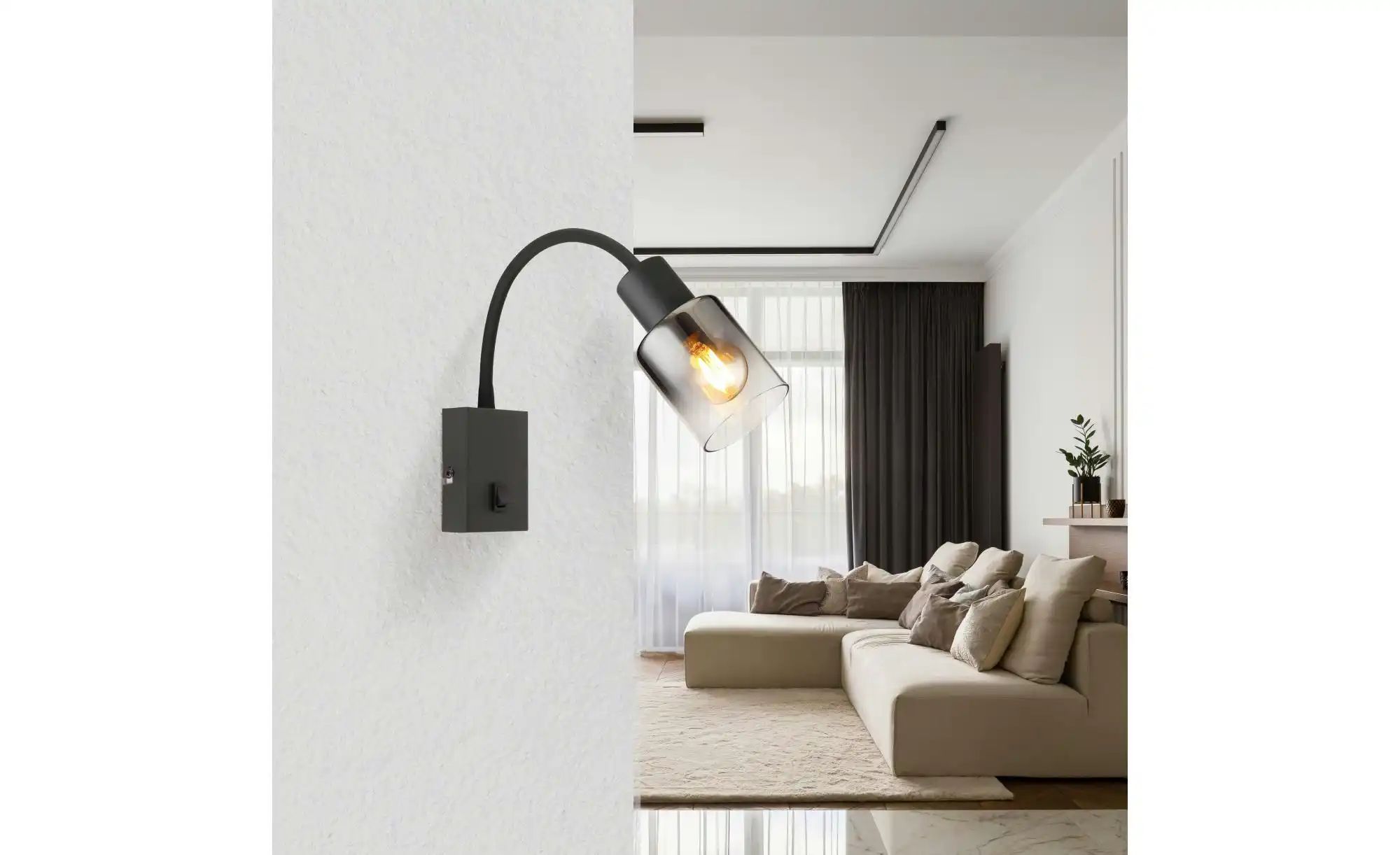 Globo Lighting Wandleuchte   ¦ schwarz ¦ Maße (cm): B: 7 H: 46,5 Lampen & L günstig online kaufen