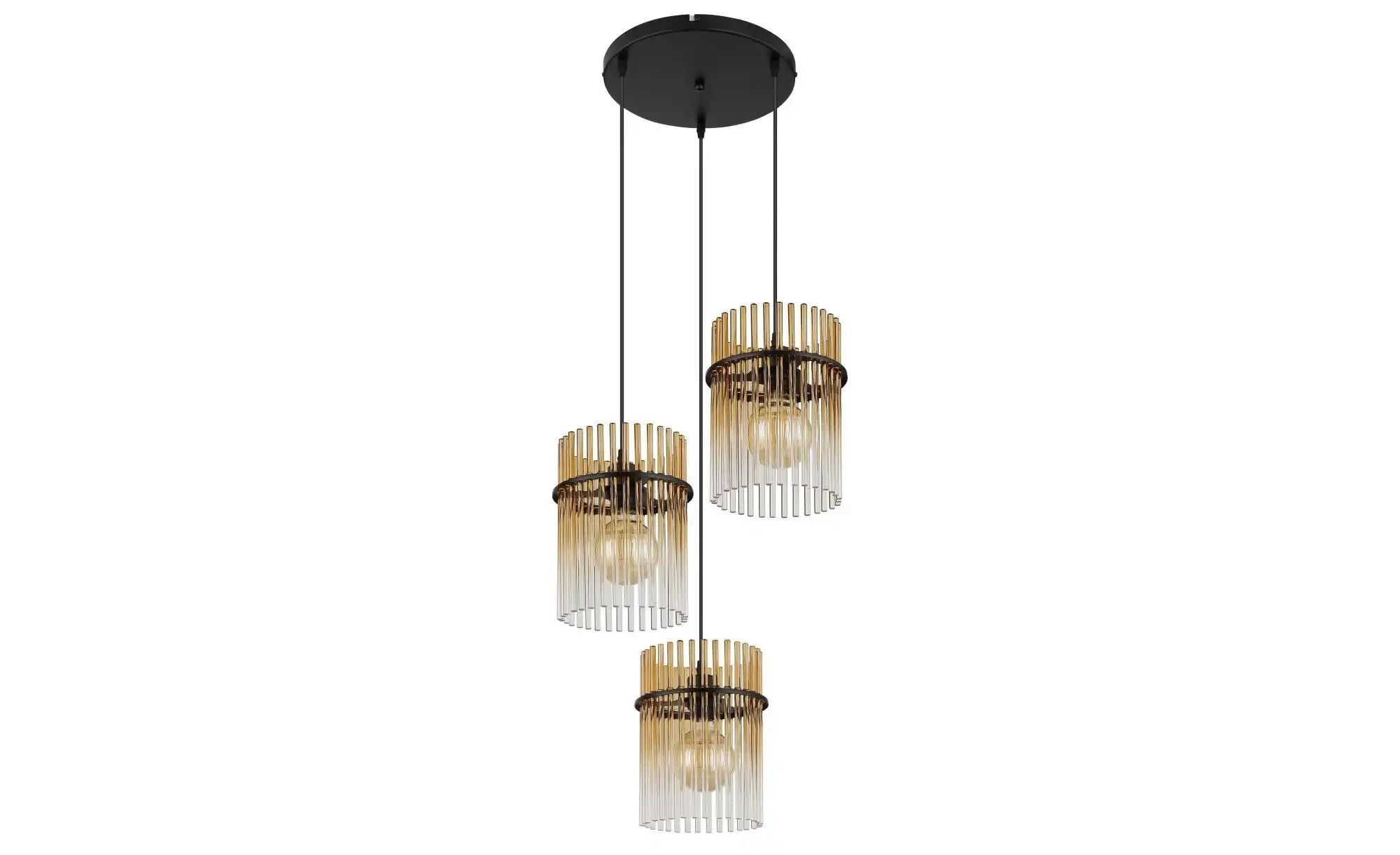 Globo Gold/Nero Lighting Hängeleuchte "Gorley", Schwarz Farben, Ø 47Cm H: 140Cm, 1 Stk., Leuchten, Hängelampe Glasstäbe Amber Klar Verlaufend Elegant Woh... - Bild 5
