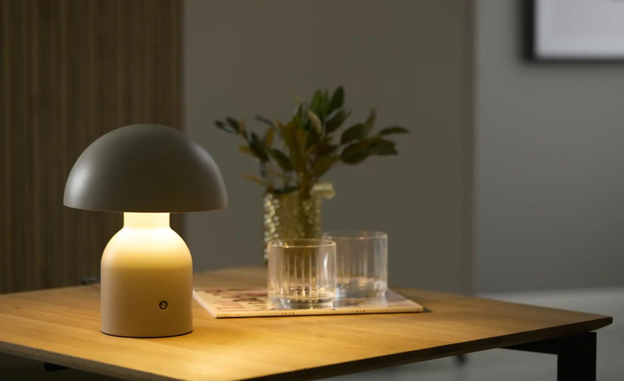 KHG Tischleuchte   ¦ grau ¦ Maße (cm): H: 20  Ø: 25 Lampen & Leuchten > Tis günstig online kaufen