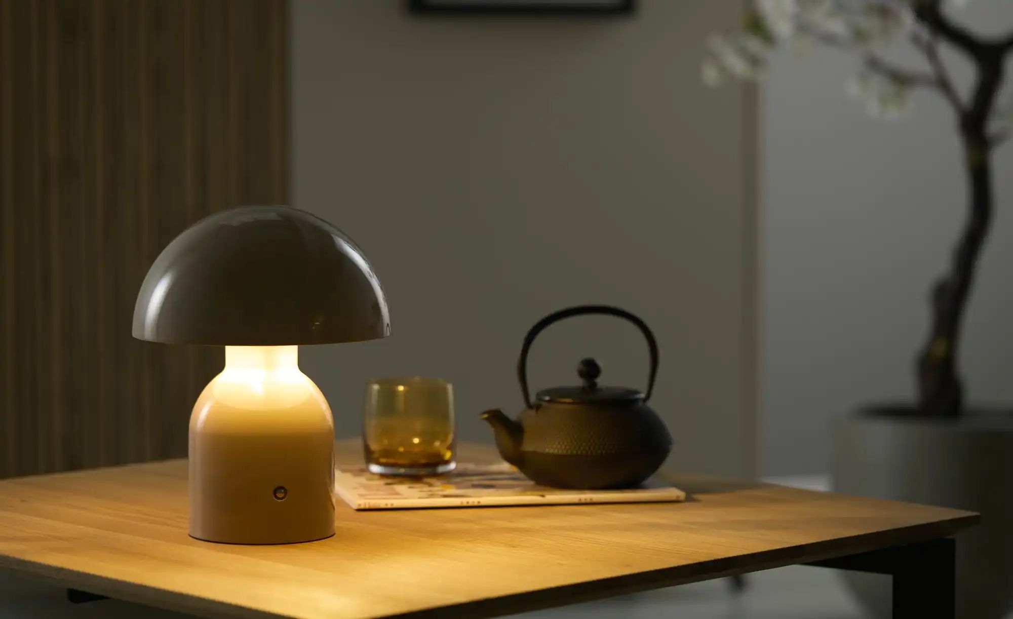 KHG Tischleuchte   ¦ beige ¦ Maße (cm): H: 20  Ø: 25 Lampen & Leuchten > Ti günstig online kaufen