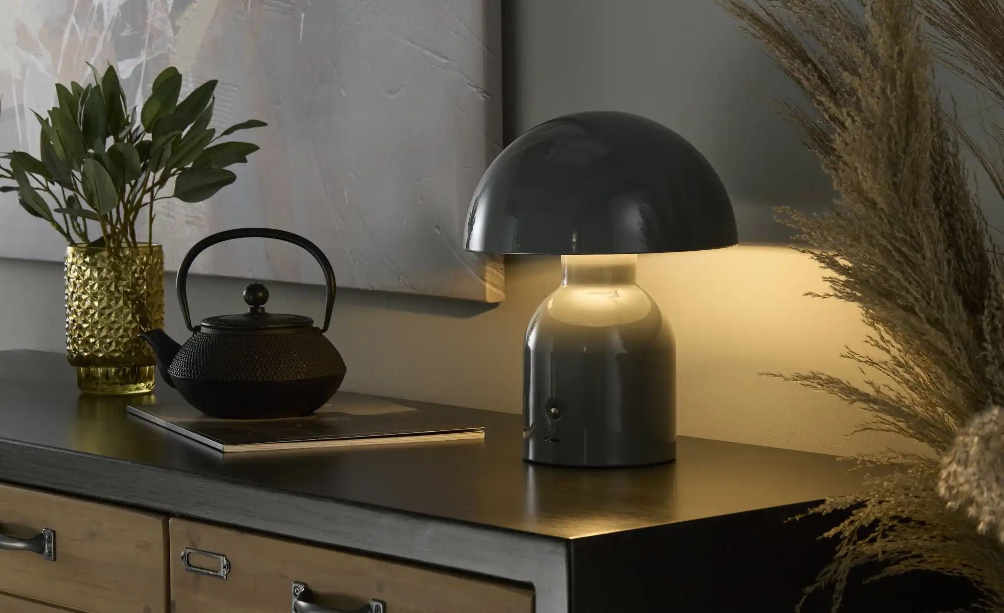 Thumbnail - KHG Akku-Tischleuchte   ¦ grau ¦ Maße (cm): H: 20  Ø: 25 Lampen & Leuchten > Tischlampen - Höffner