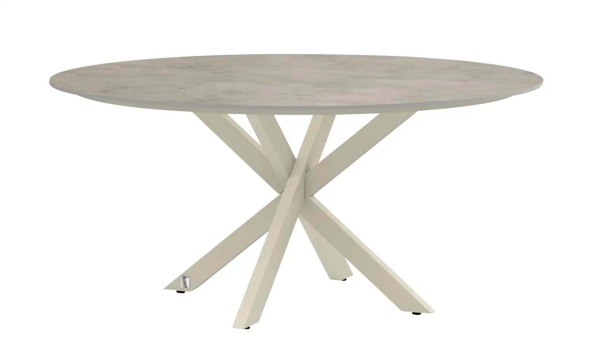 Tischplatte  Cross Round ¦ creme ¦ Maße (cm): B: 159 H: 0,9 Garten > Garten günstig online kaufen