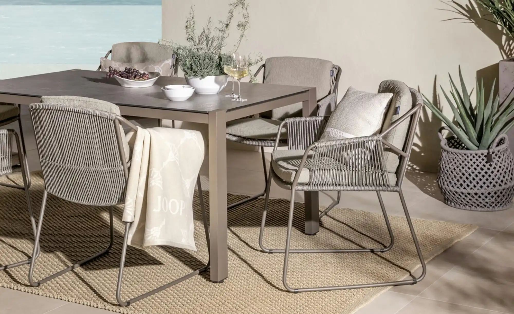 Thumbnail - JOOP! Tischplatte  Pole ¦ grau ¦ Maße (cm): B: 95 H: 2,3 Garten > Gartenmöbel > Gartentische - Höffner