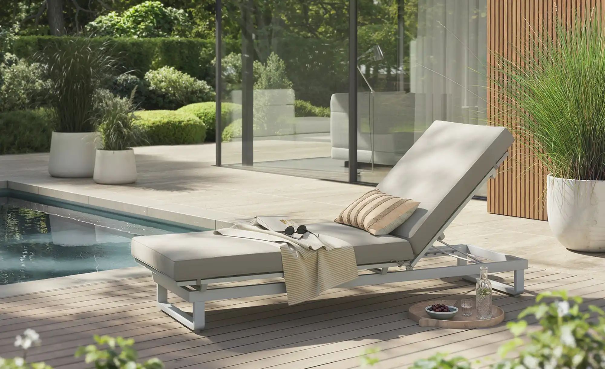 Thumbnail - a casa mia Liege Montecito ¦ weiß ¦ Maße (cm): B: 67 H: 97 Garten > Gartenmöbel > Gartenliegen - Höffner