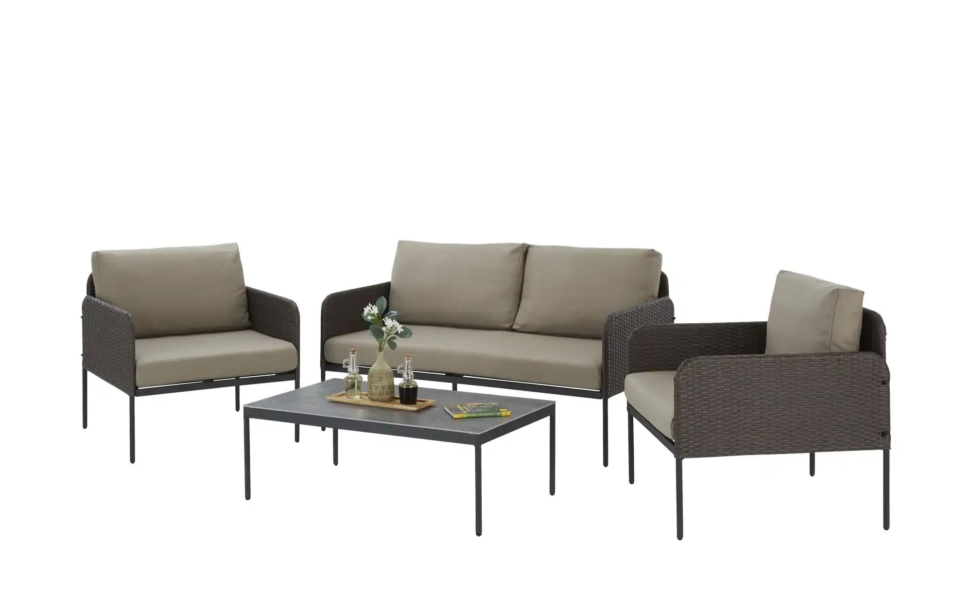 Lounge-Set  Elina ¦ braun ¦ Maße (cm): B: 162 H: 72 Garten > Gartenmöbel > günstig online kaufen