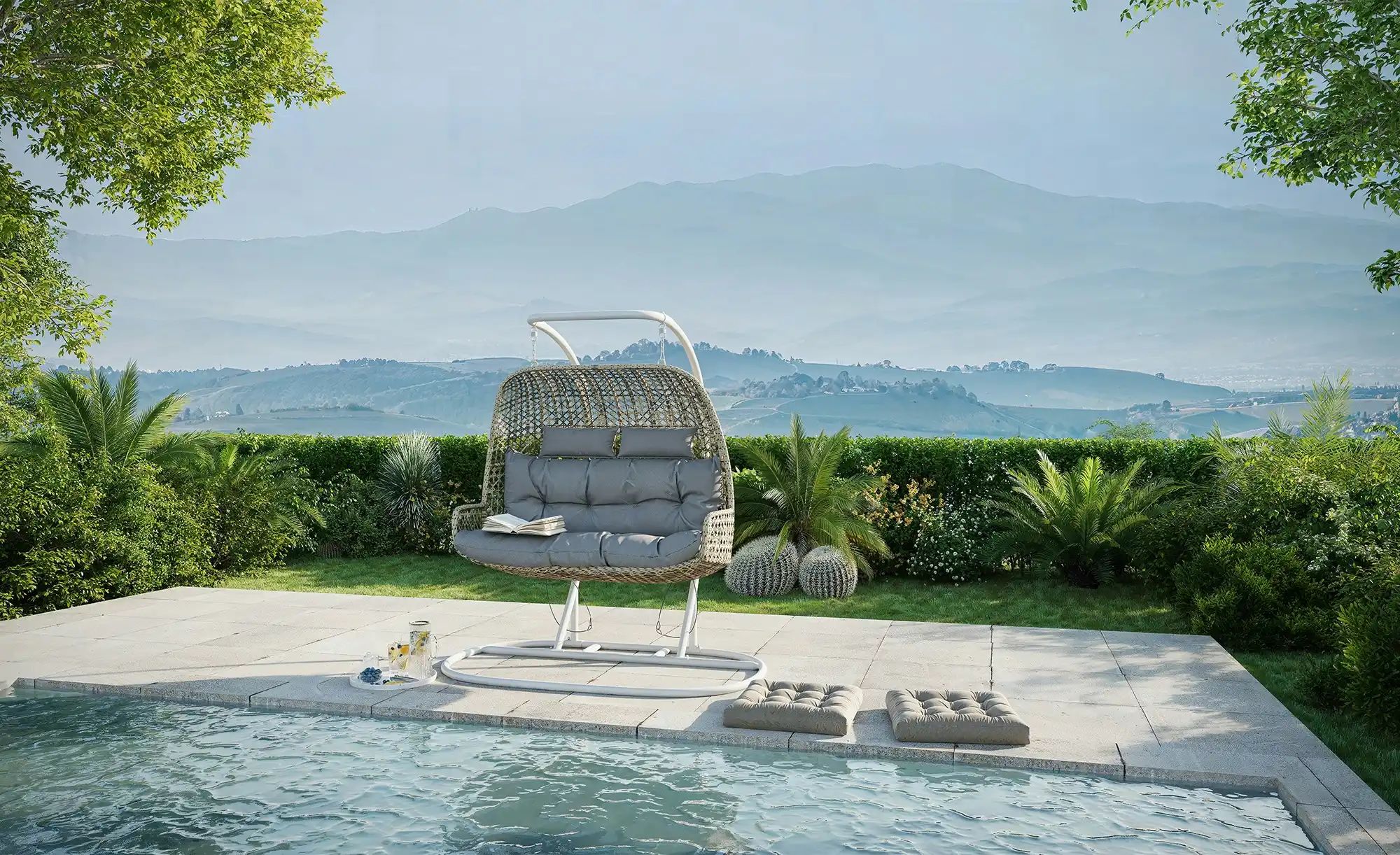 Thumbnail - a casa mia Hängesessel  Porto ¦ Maße (cm): B: 180 H: 192 T: 101.0 Garten > Gartenmöbel nach Materialien > Metall-Gartenm...