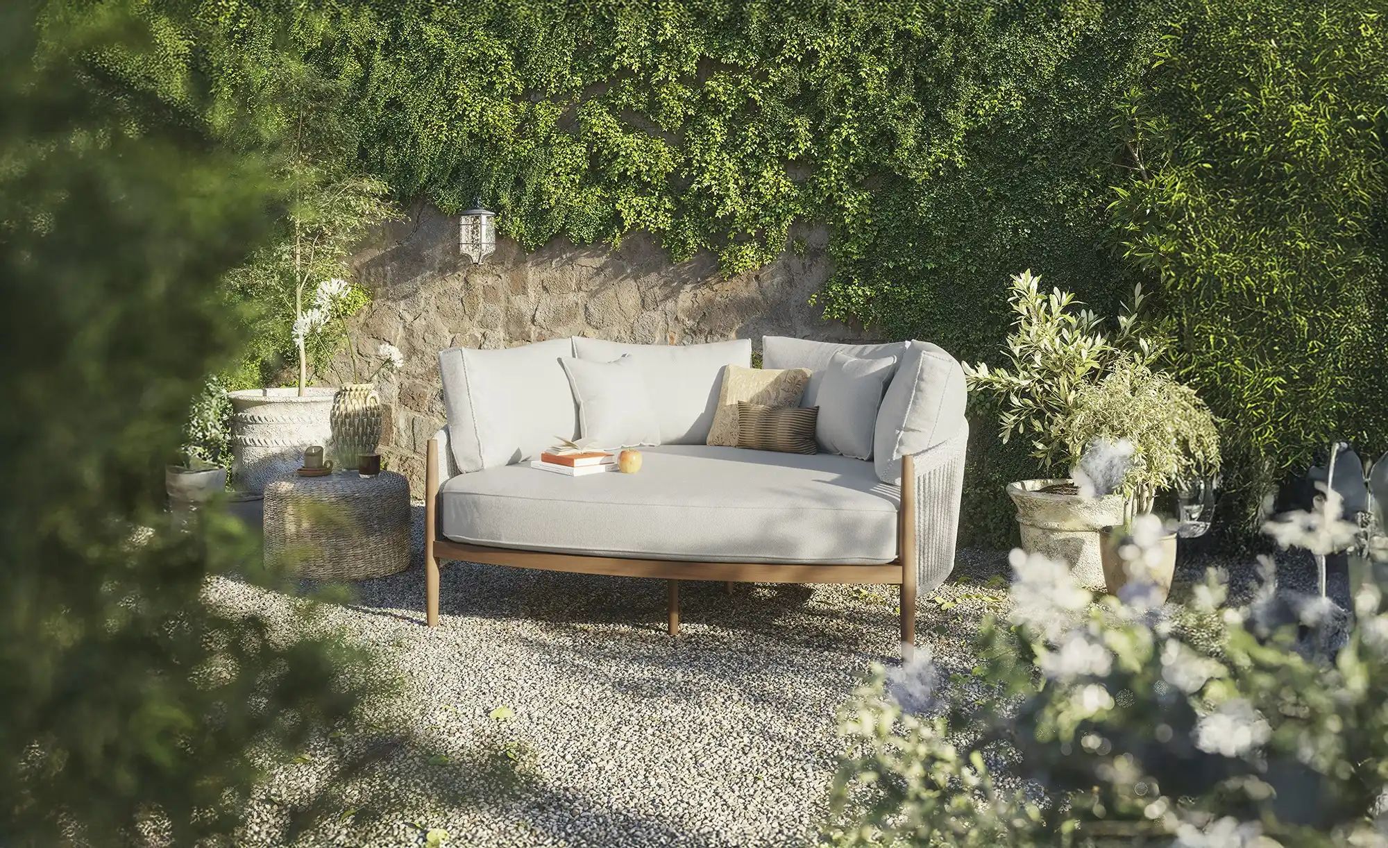 a casa mia Daybed  Tropea ¦ beige ¦ Maße (cm): B: 163,5 H: 71,5 T: 143.5 Ga günstig online kaufen