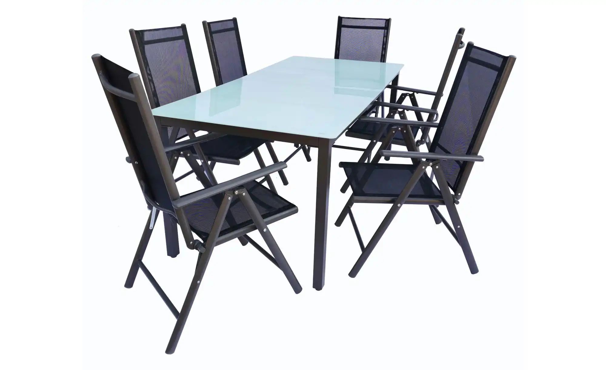 Gartenmöbel 7er-Set   ¦ schwarz ¦ Maße (cm): B: 190 H: 73 Garten > Gartenmö günstig online kaufen